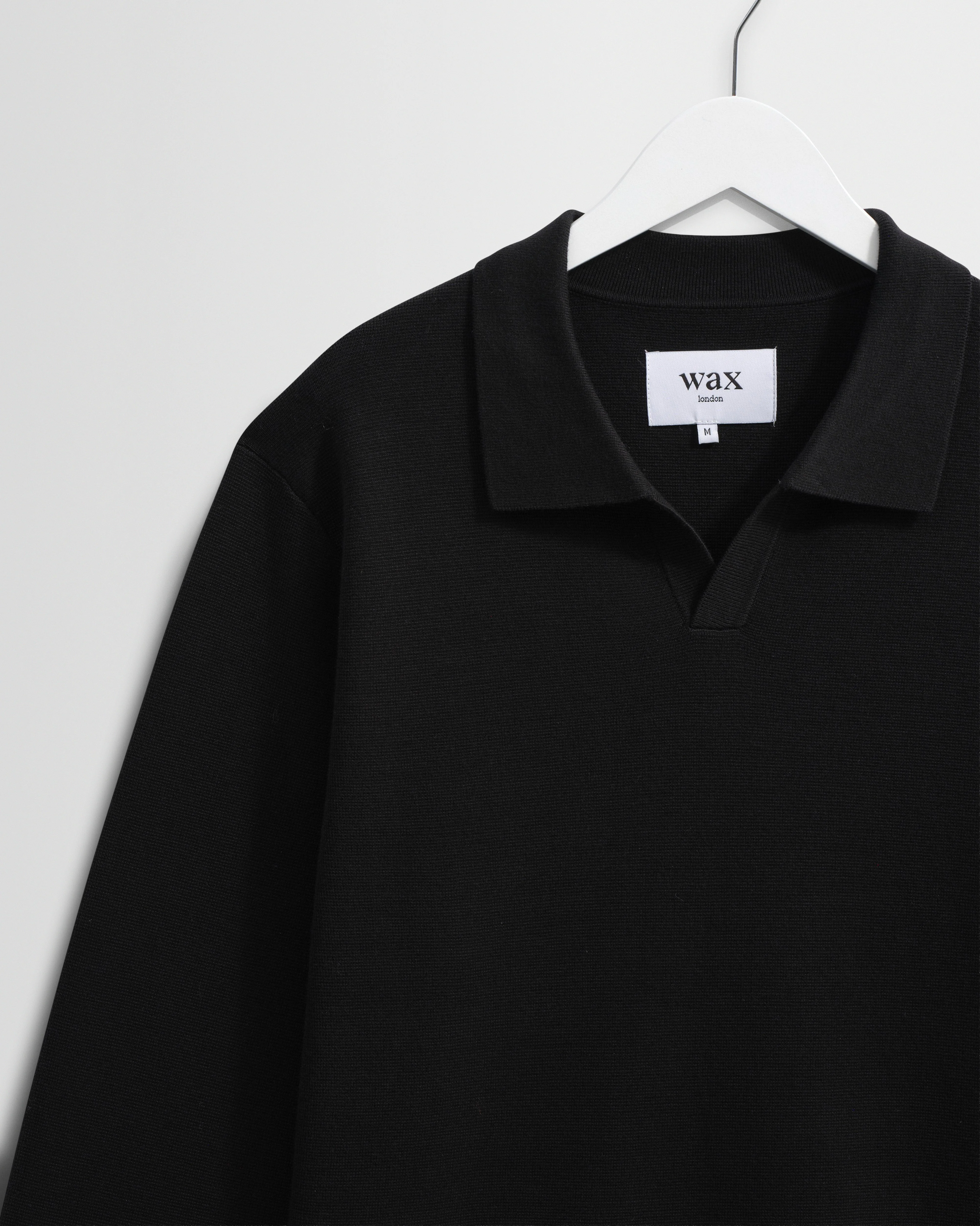 Carter - Black Open Collar Milano Knit Polo - Image 7