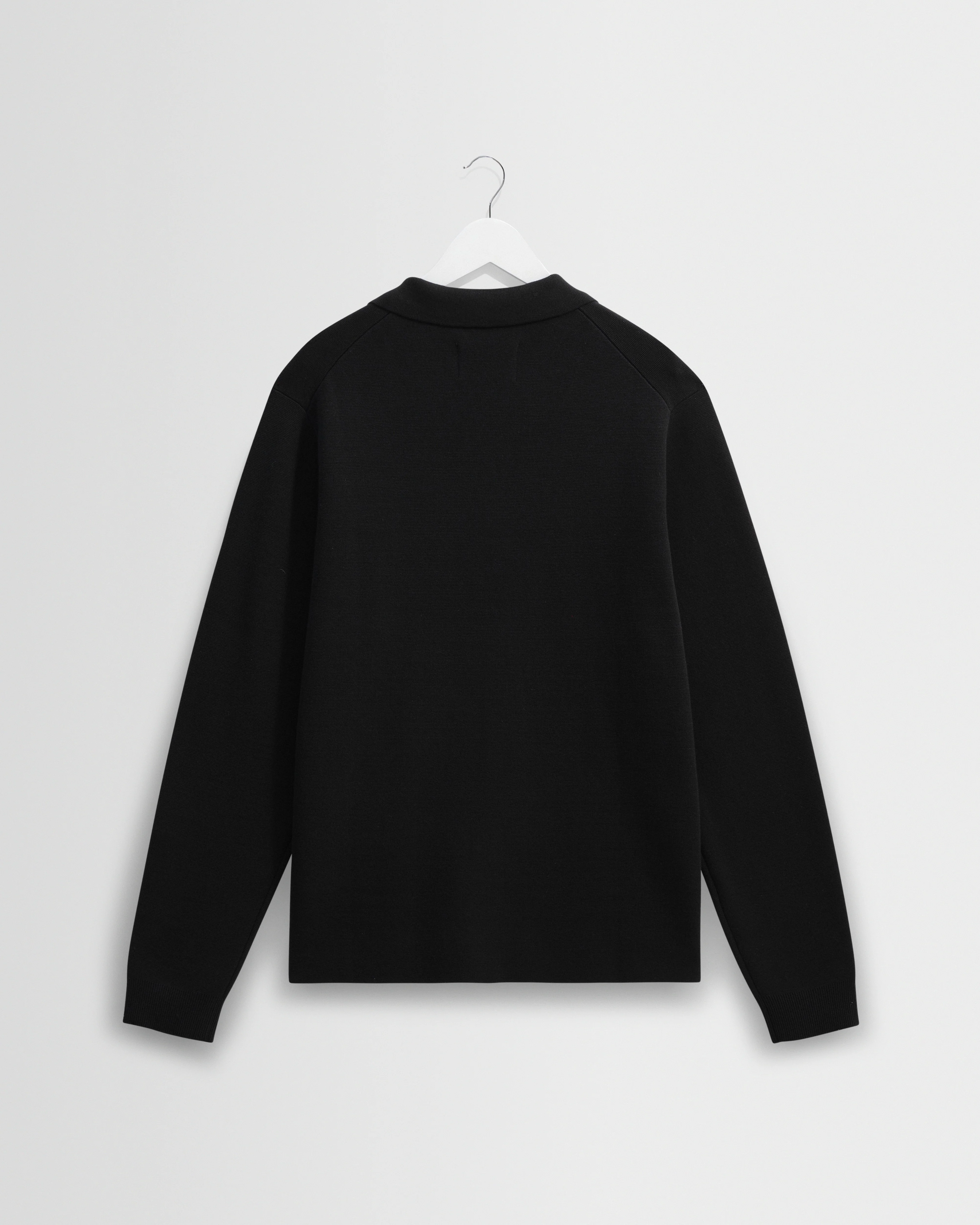 Carter - Black Open Collar Milano Knit Polo - Image 8