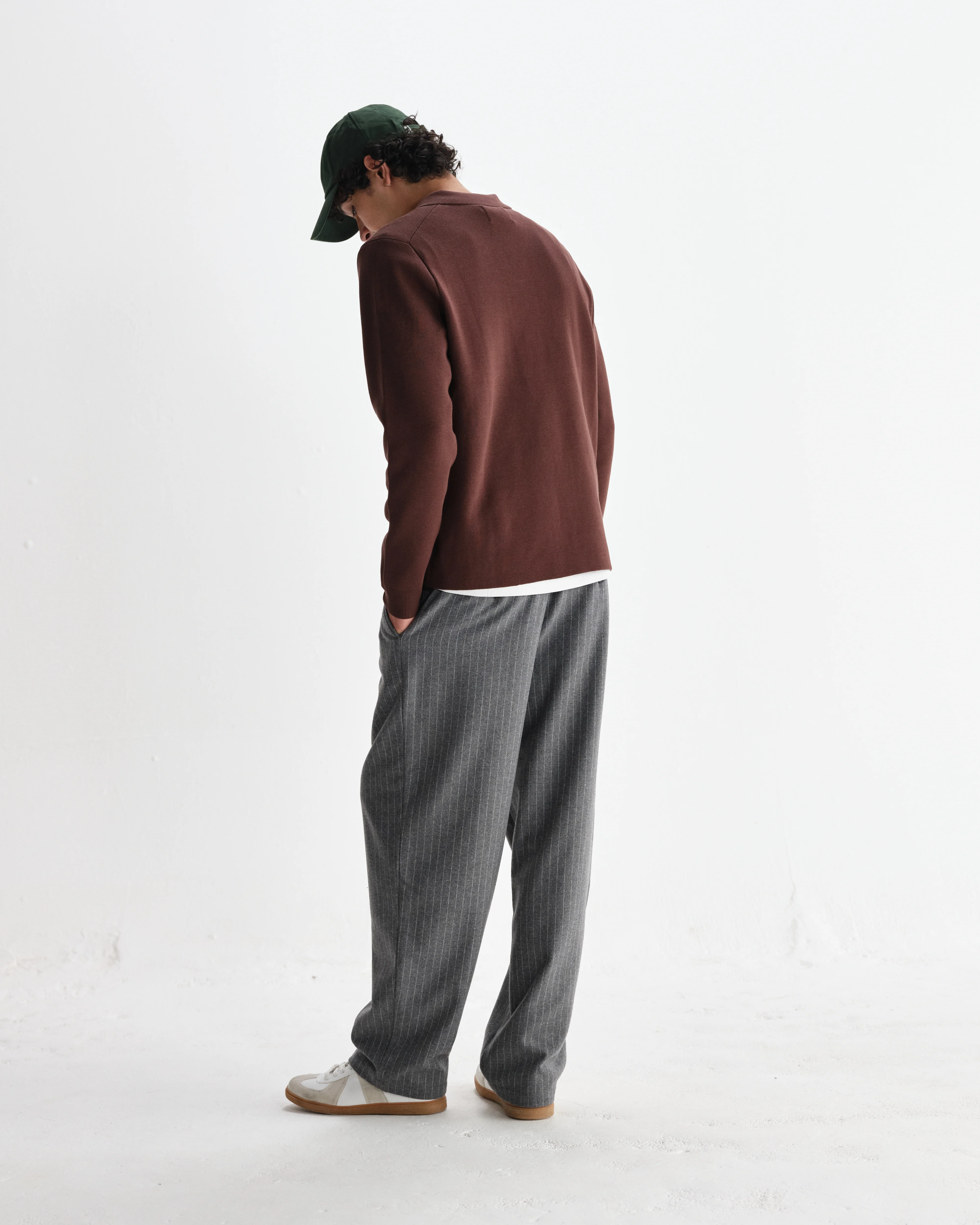 Carter - Brown Open Collar Milano Knit Polo - Image 6