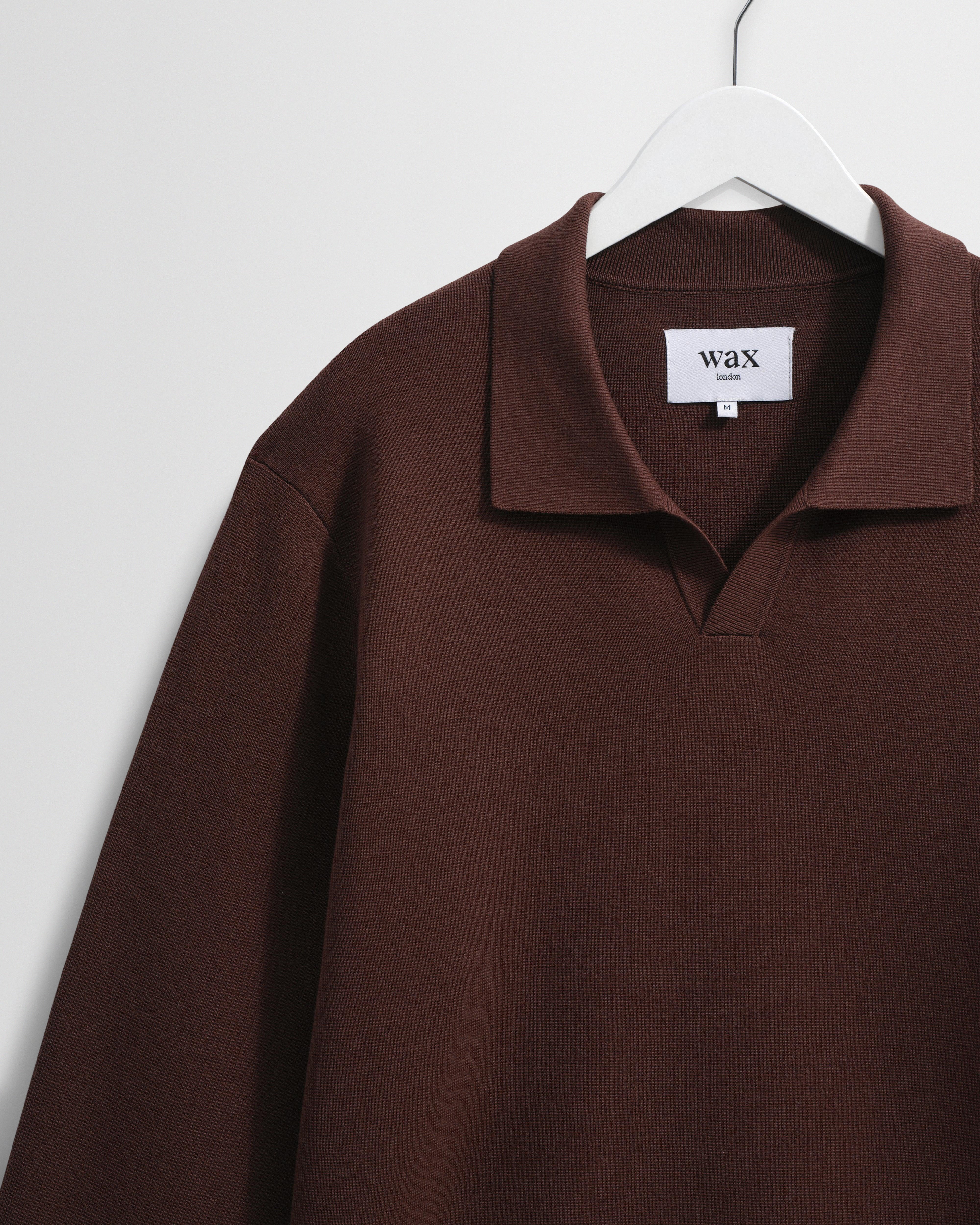 Carter - Brown Open Collar Milano Knit Polo - Image 7