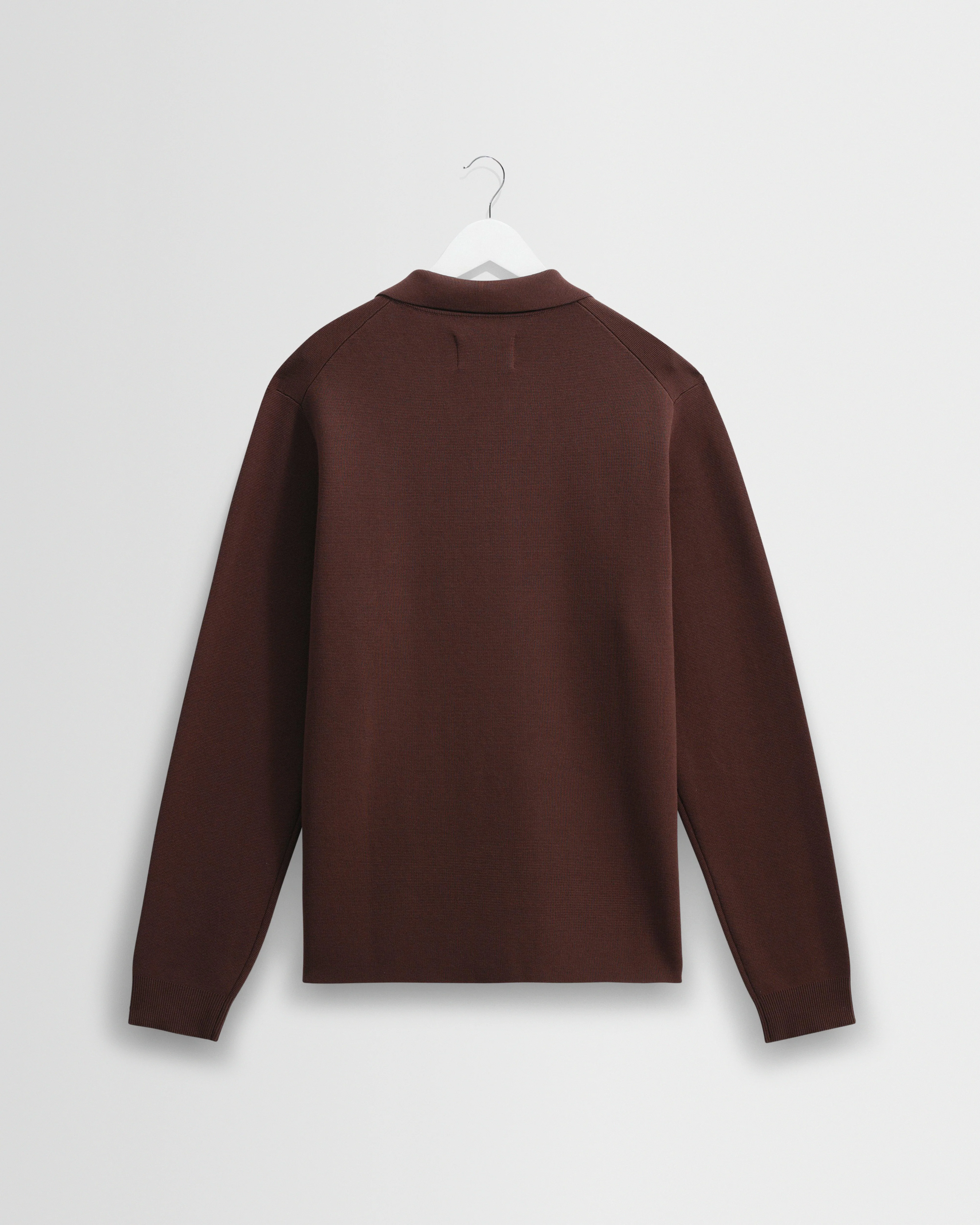 Carter - Brown Open Collar Milano Knit Polo - Image 8