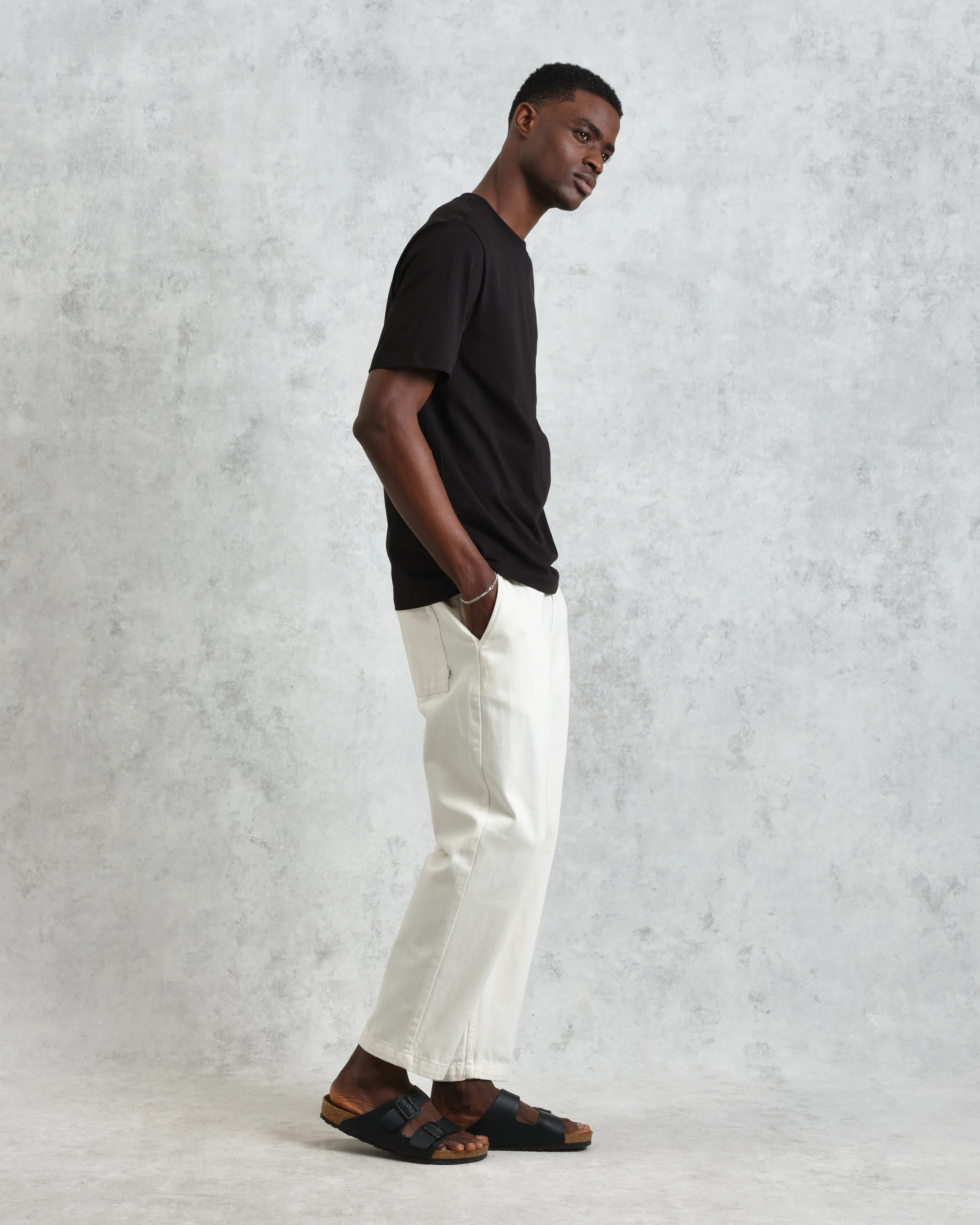 Dean - Black Embroidered Logo Organic Cotton T-Shirt - Image 5