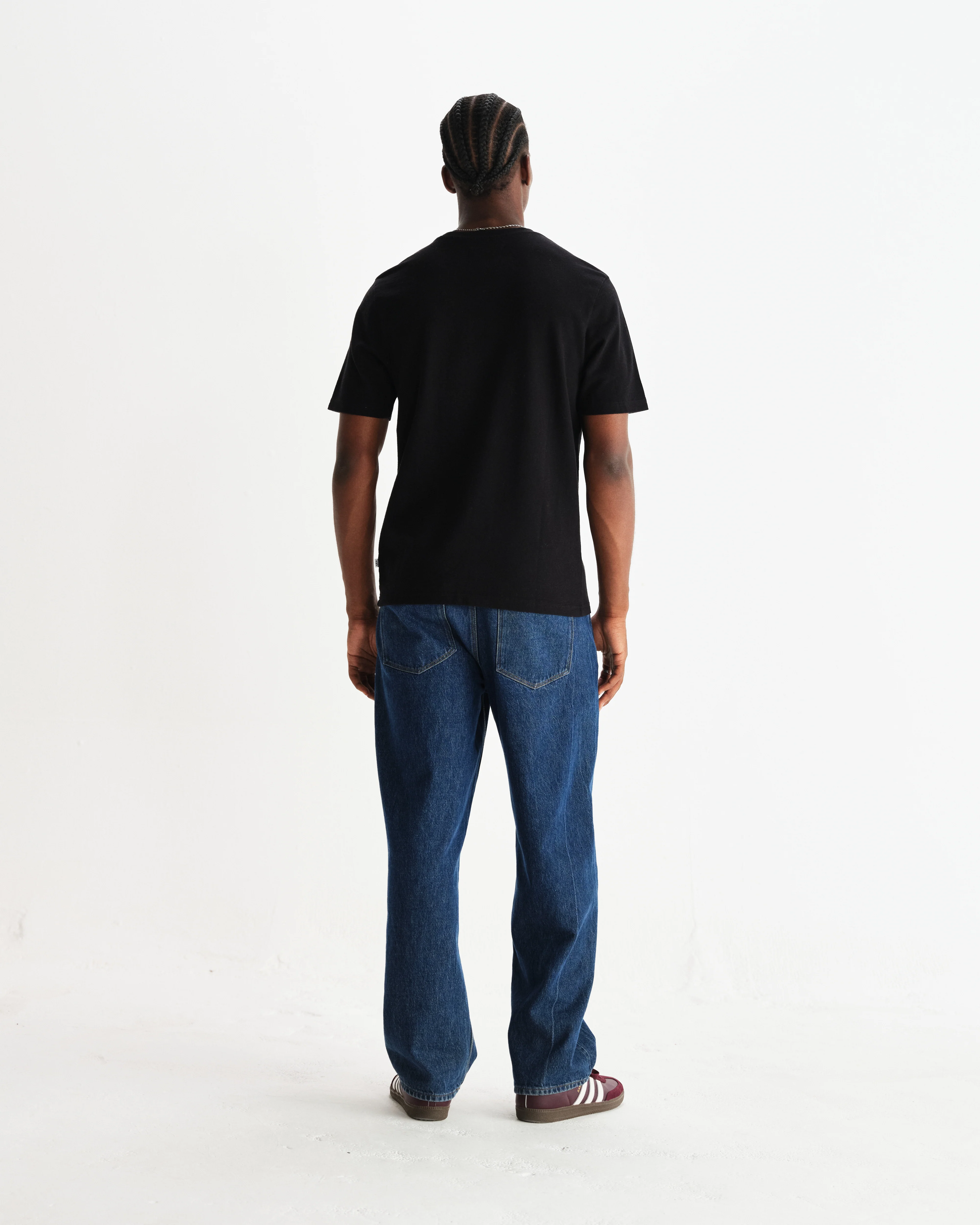 Dean - Black Textured Organic Cotton T-Shirt - Image 6