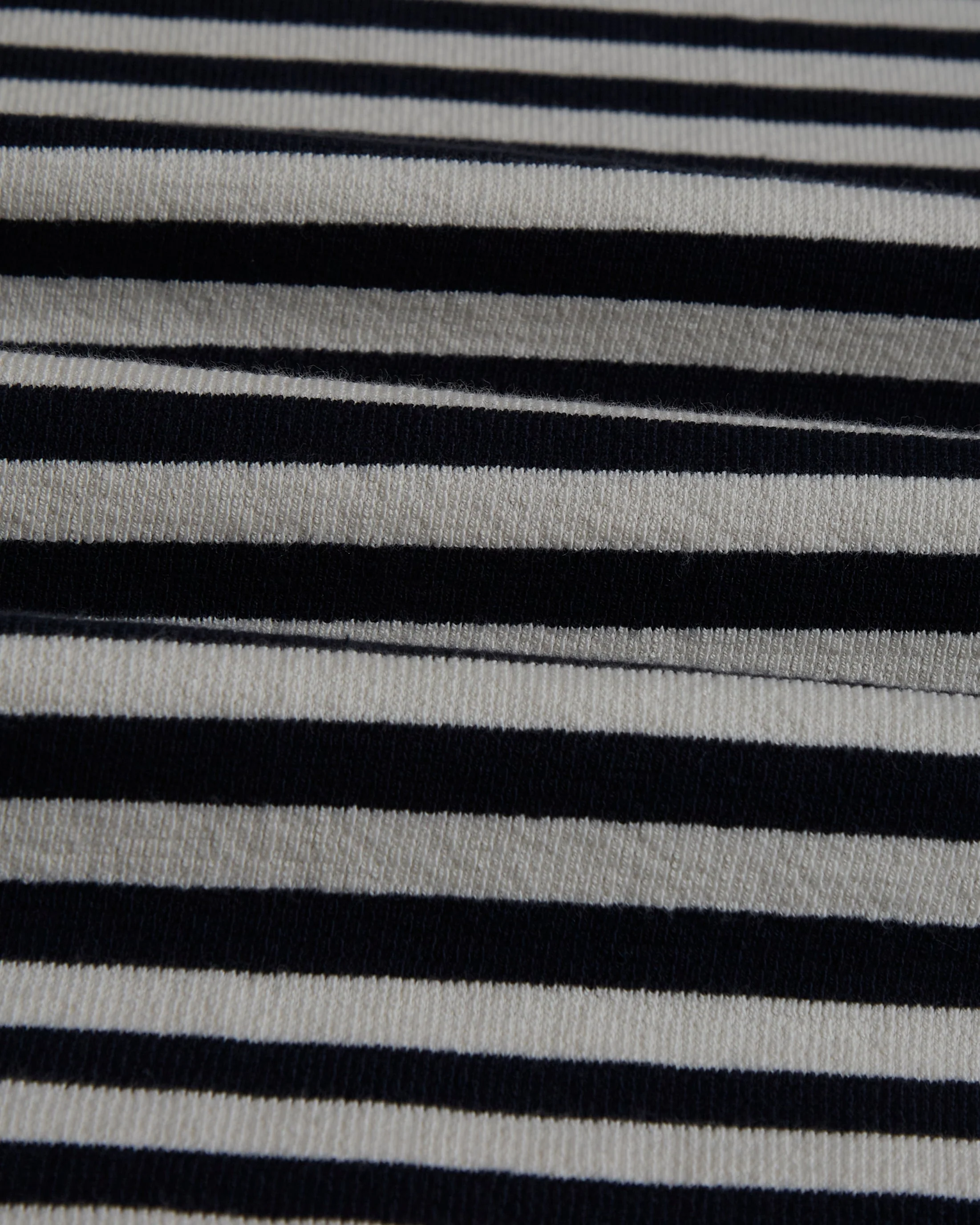 Dean - Navy/Ecru Striped Textured Organic Cotton T-Shirt - Image 10