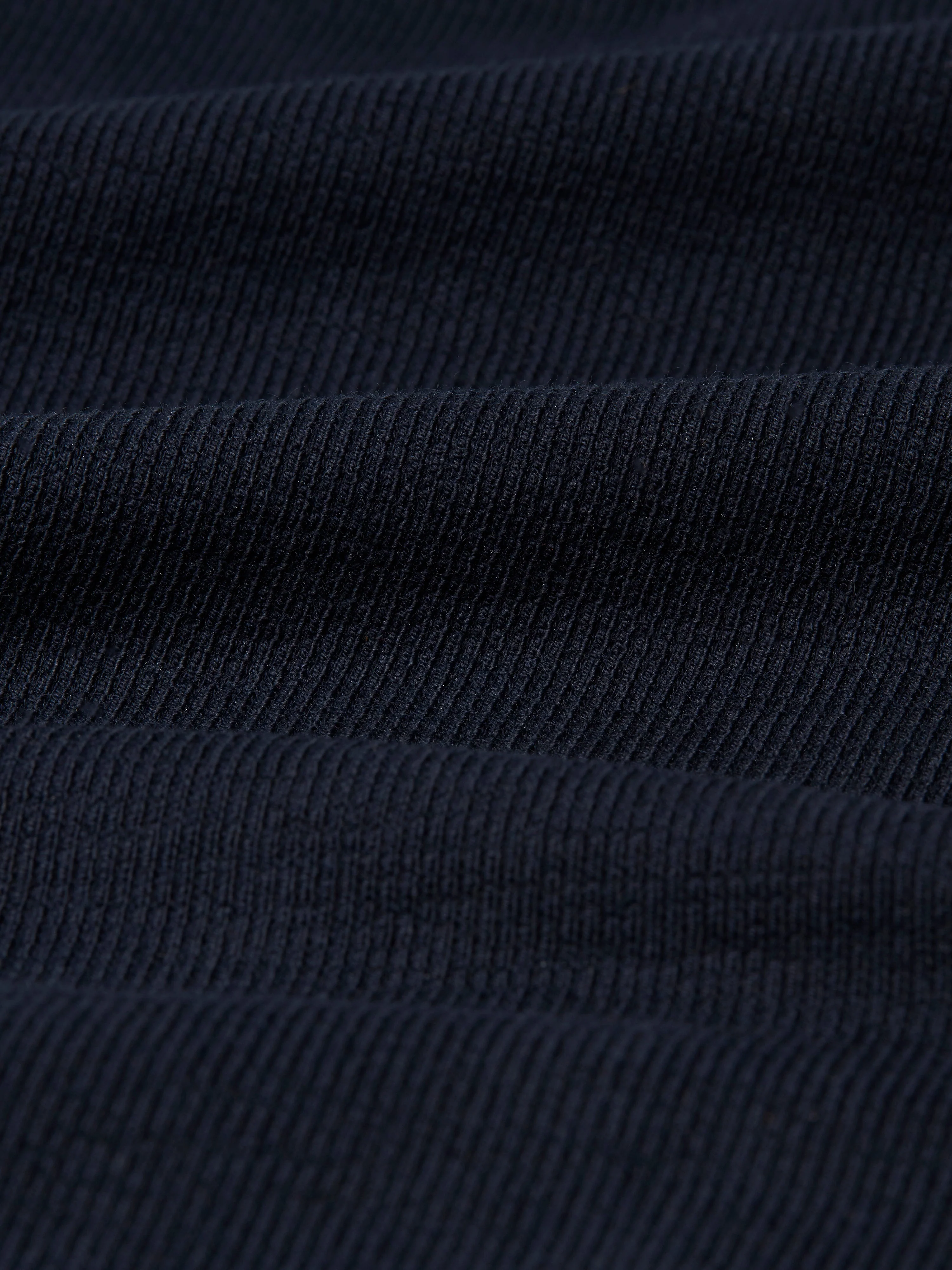 Dean - Navy Textured Organic Cotton T-Shirt - Image 9