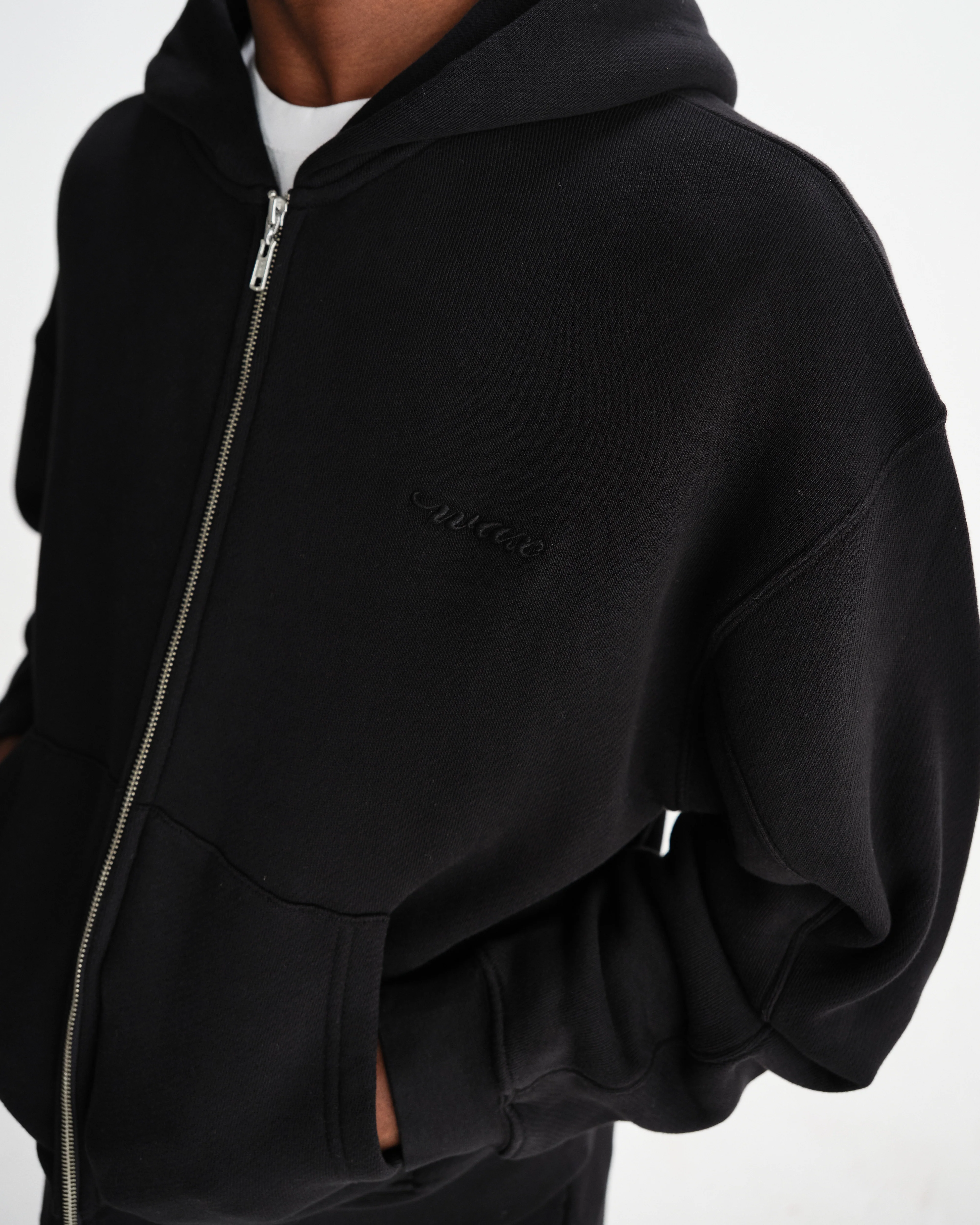 Harris - Black Embroidered Logo Loopback Cotton Hoodie - Image 3