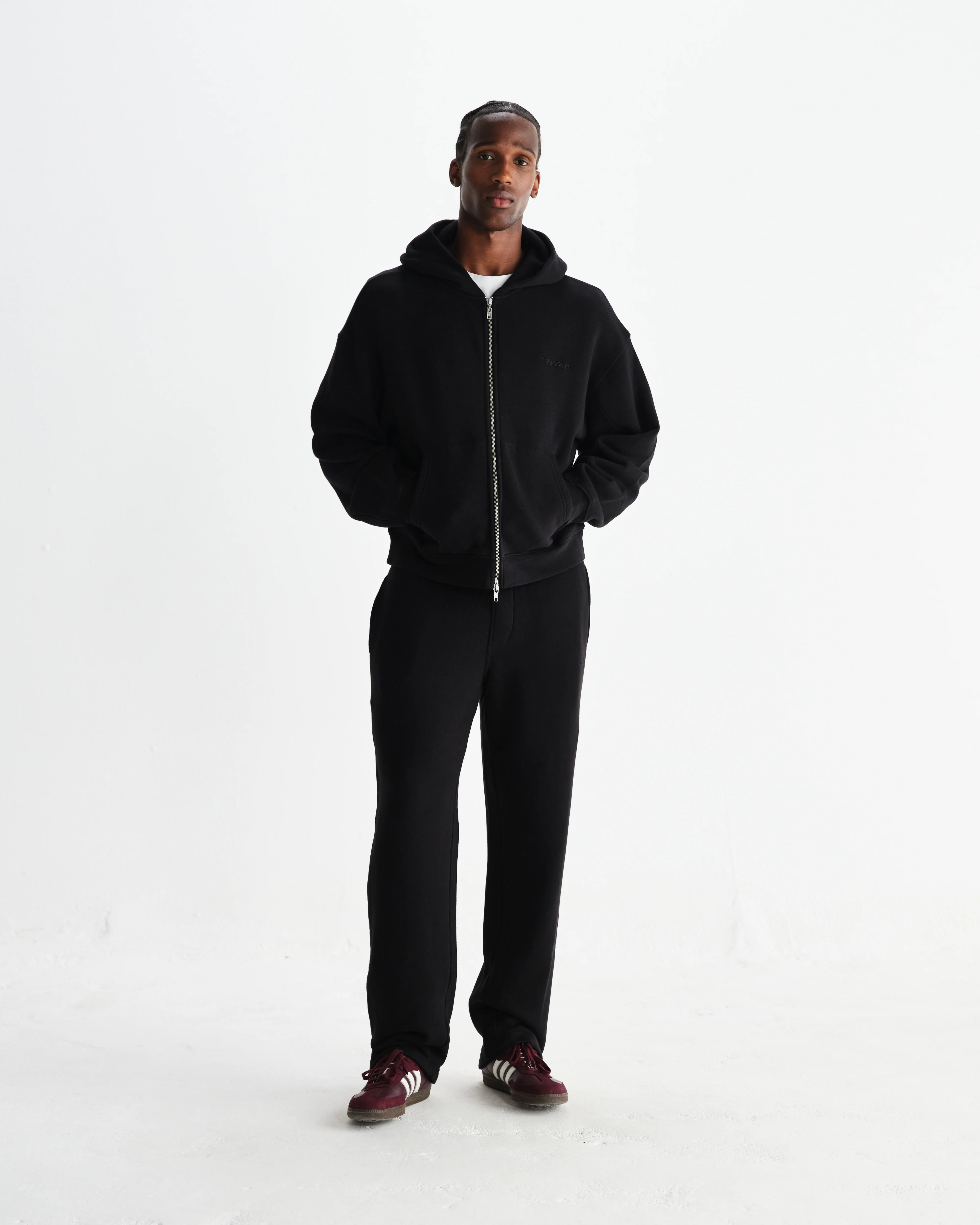 Harris - Black Embroidered Logo Loopback Cotton Hoodie - Image 4