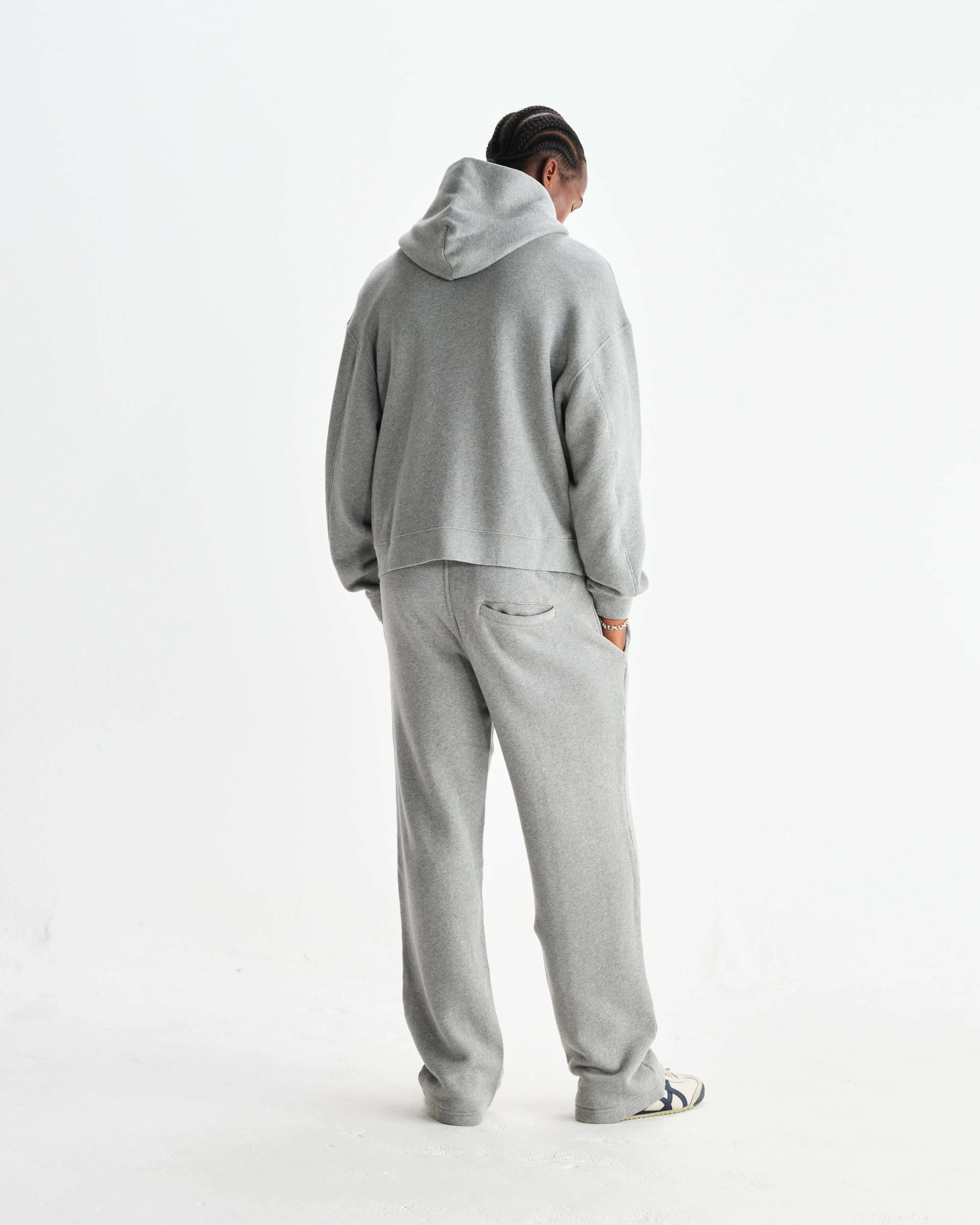 Harris - Grey Embroidered Logo Loopback Cotton Hoodie - Image 6