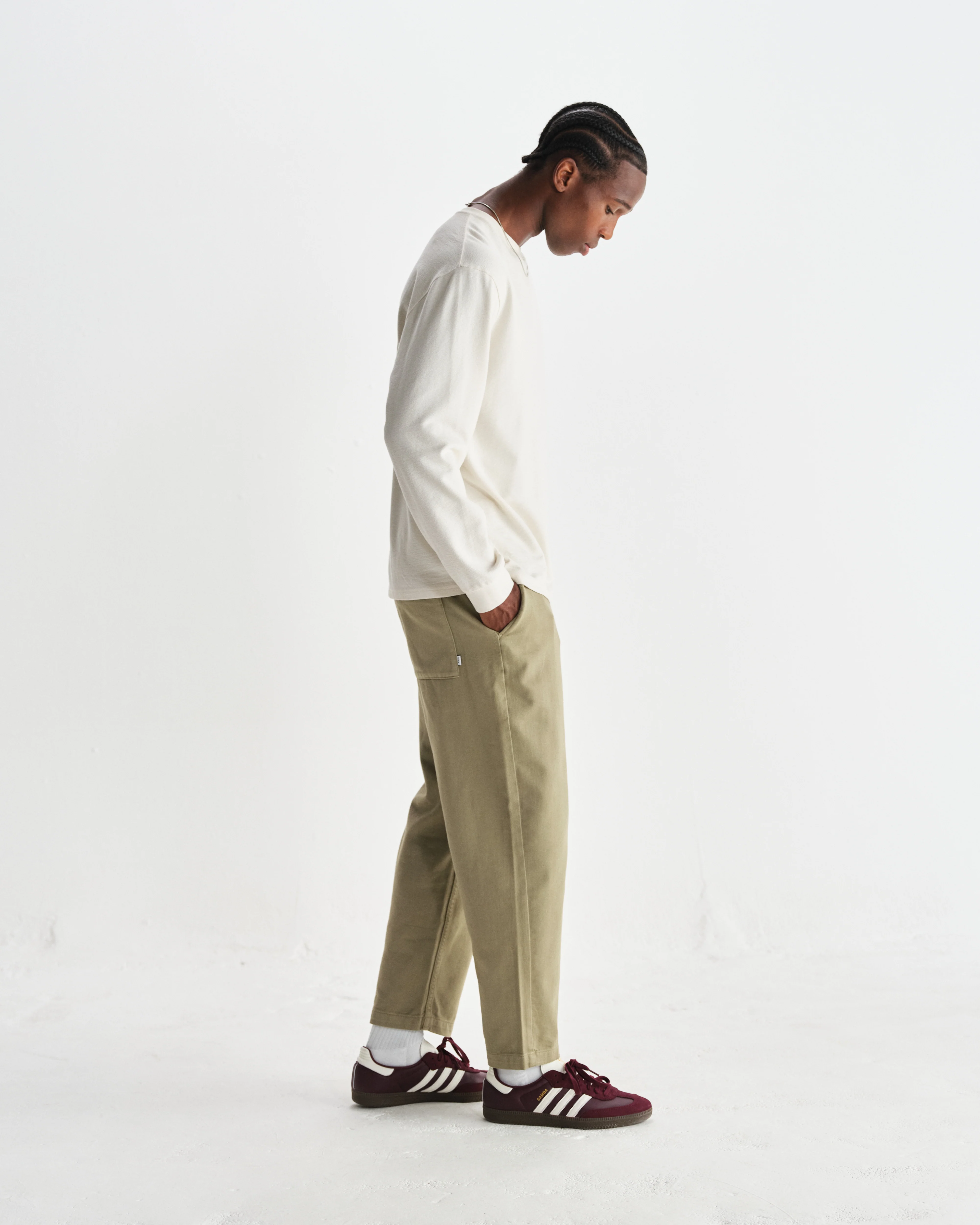 Hayden - Ecru Textured Organic Cotton Long Sleeve T-Shirt - Image 5