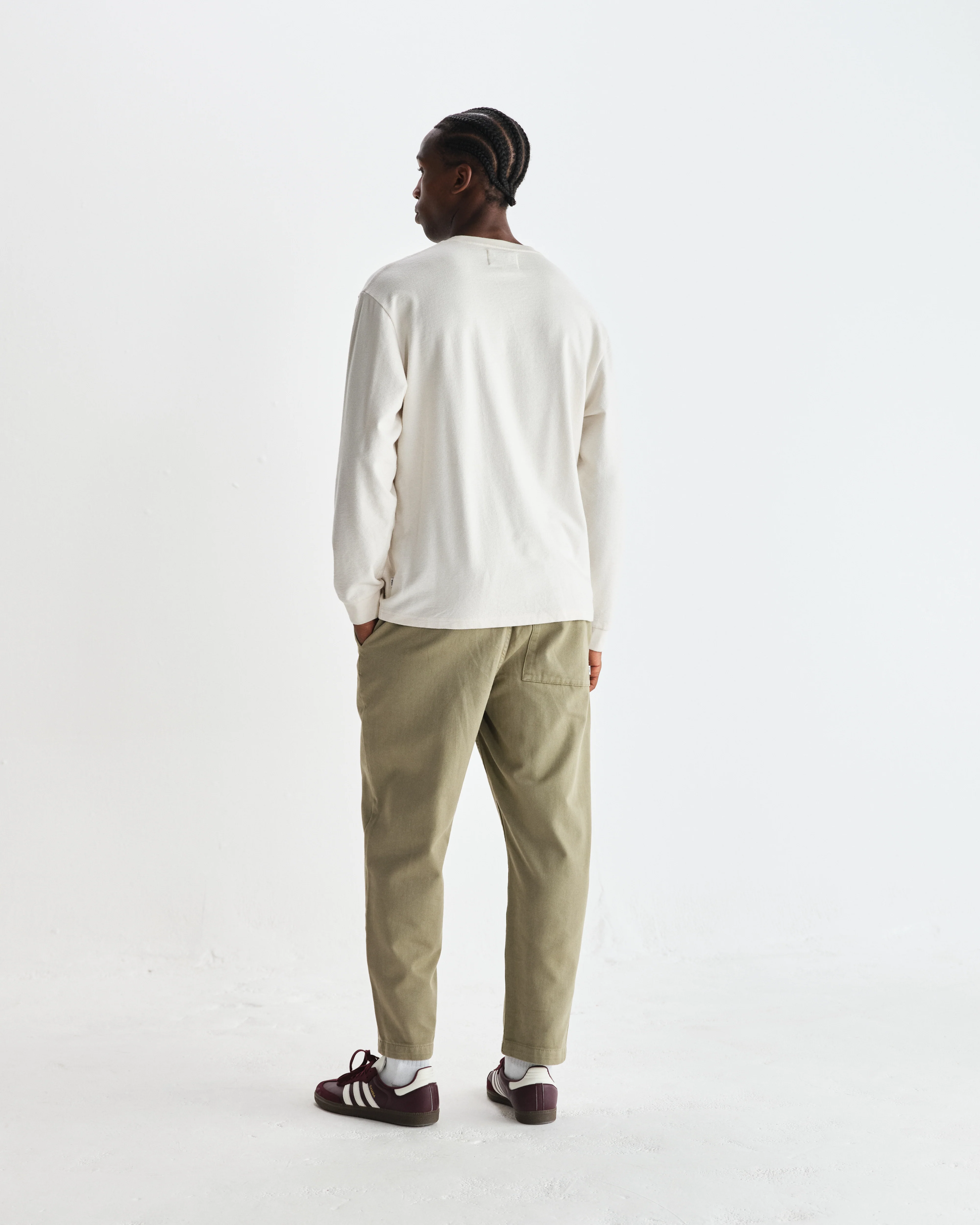 Hayden - Ecru Textured Organic Cotton Long Sleeve T-Shirt - Image 6