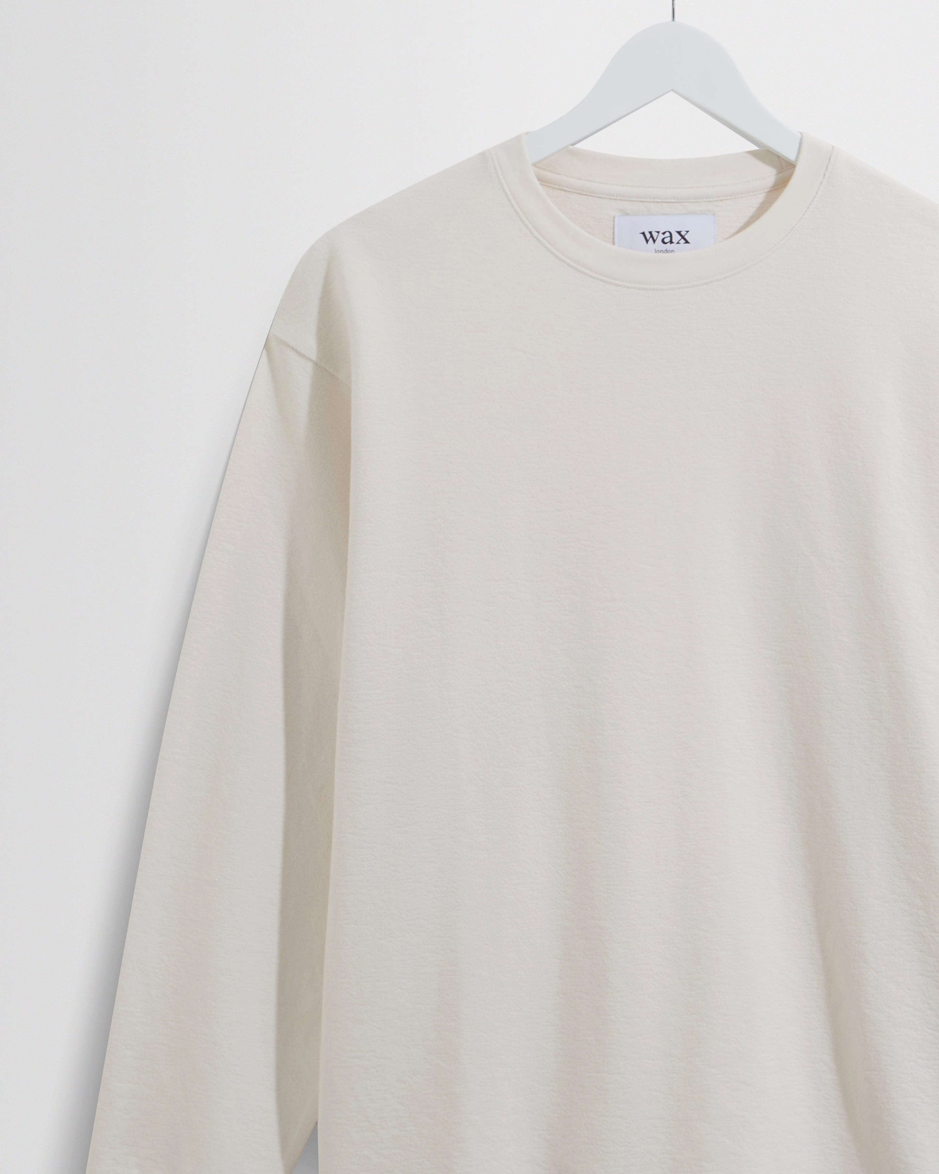 Hayden - Ecru Textured Organic Cotton Long Sleeve T-Shirt - Image 7
