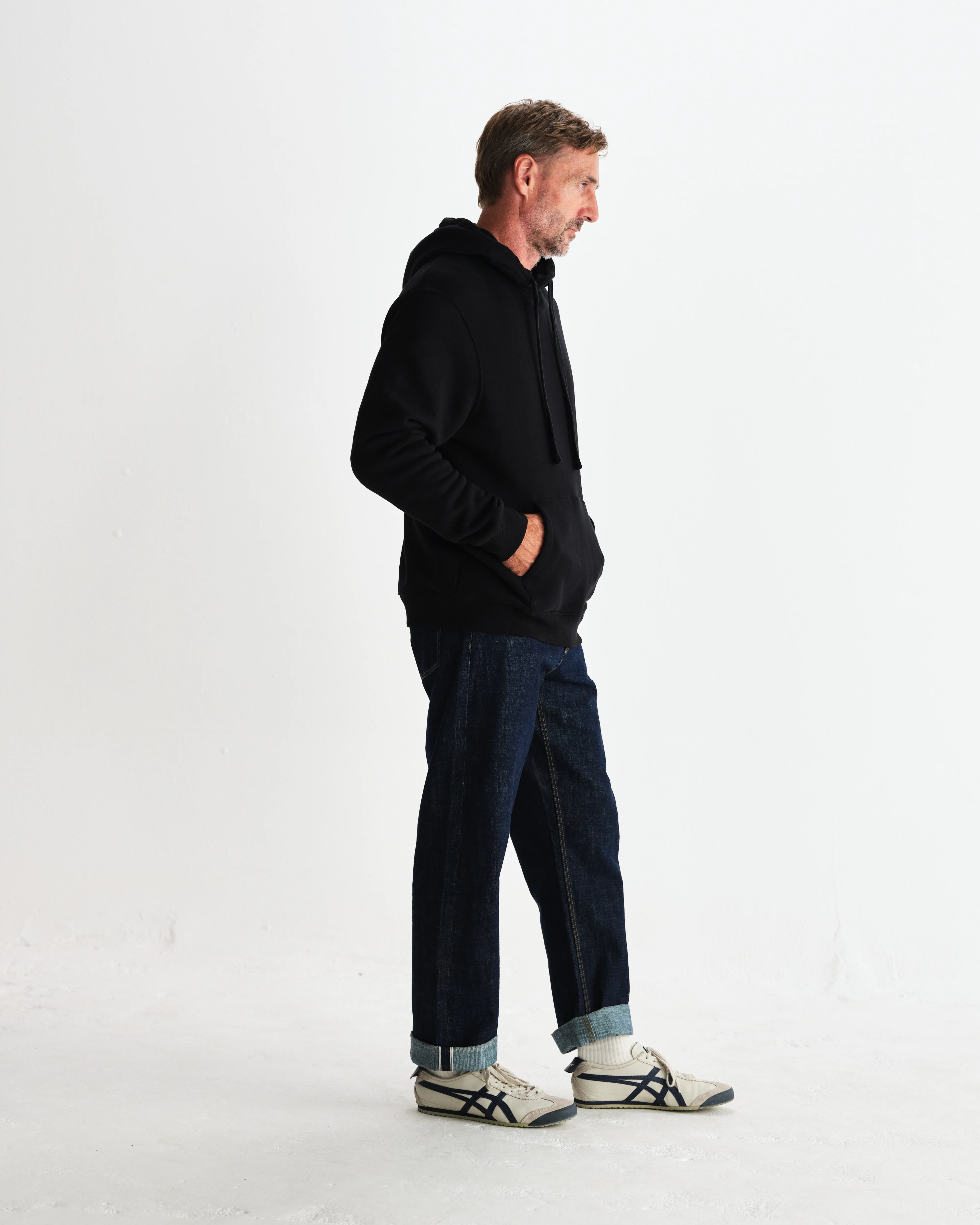 Hoxton - Black Brushed Organic Cotton Hoodie - Image 5