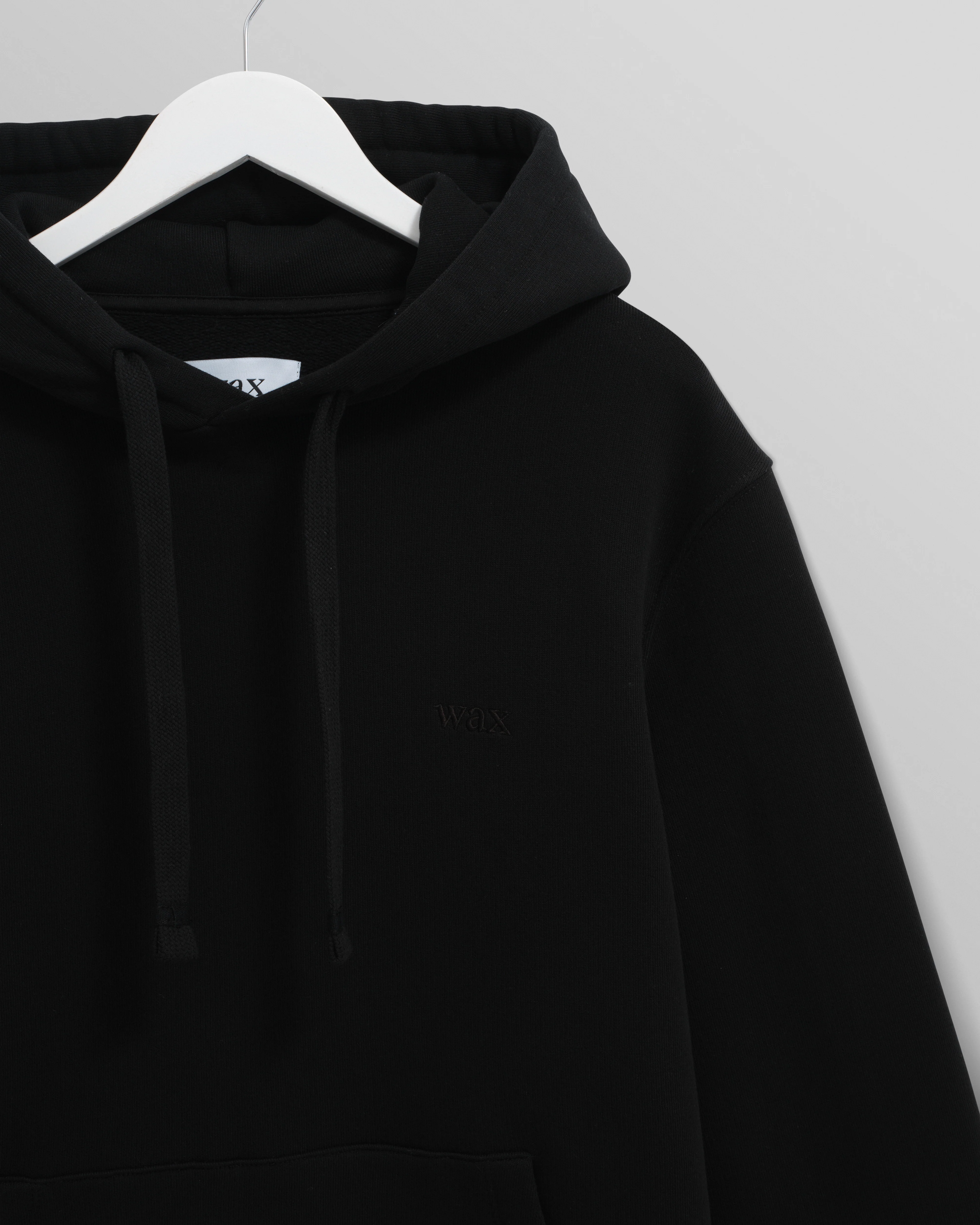 Hoxton - Black Brushed Organic Cotton Hoodie - Image 7