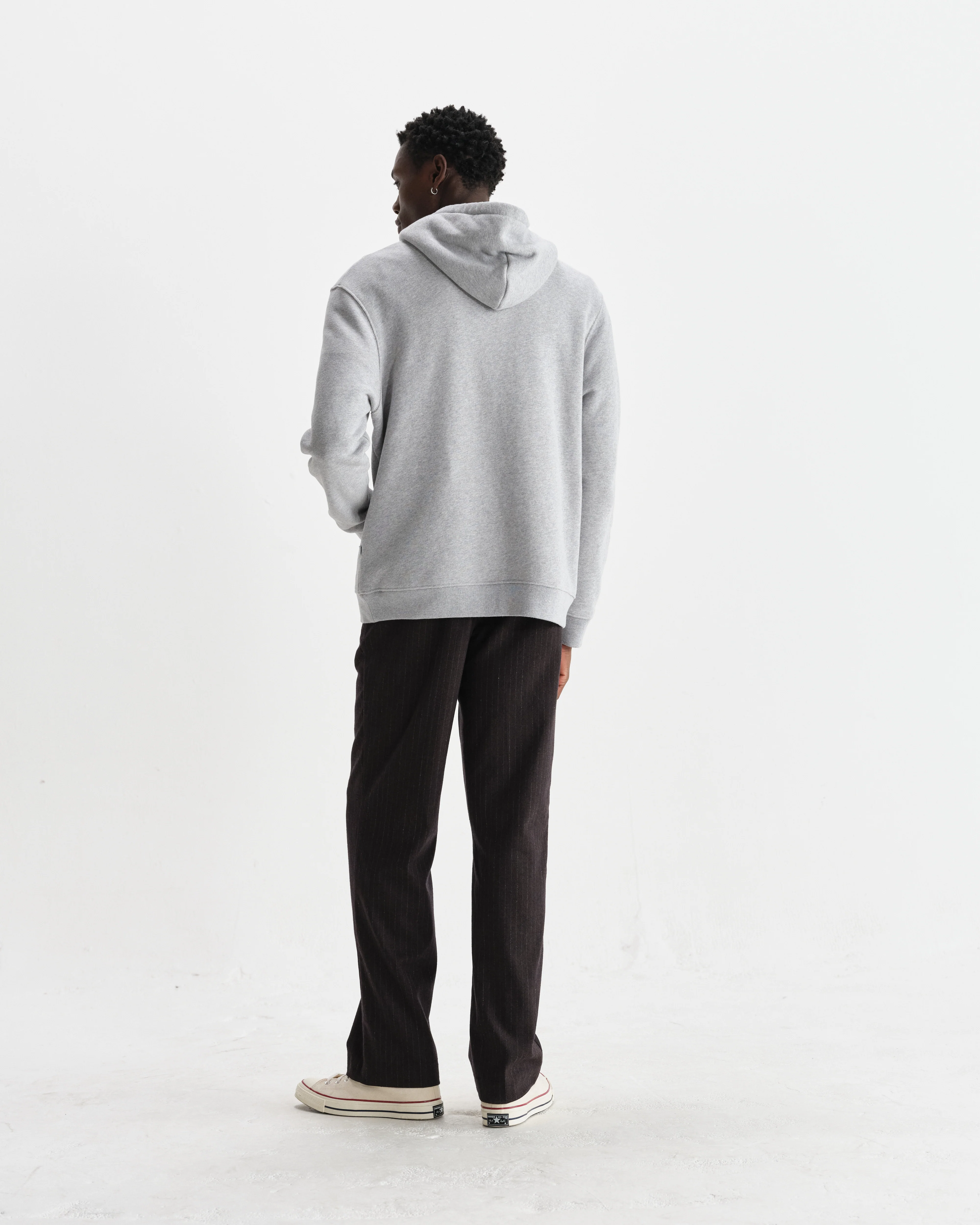 Hoxton - Heather Grey Brushed Organic Cotton Hoodie - Image 6