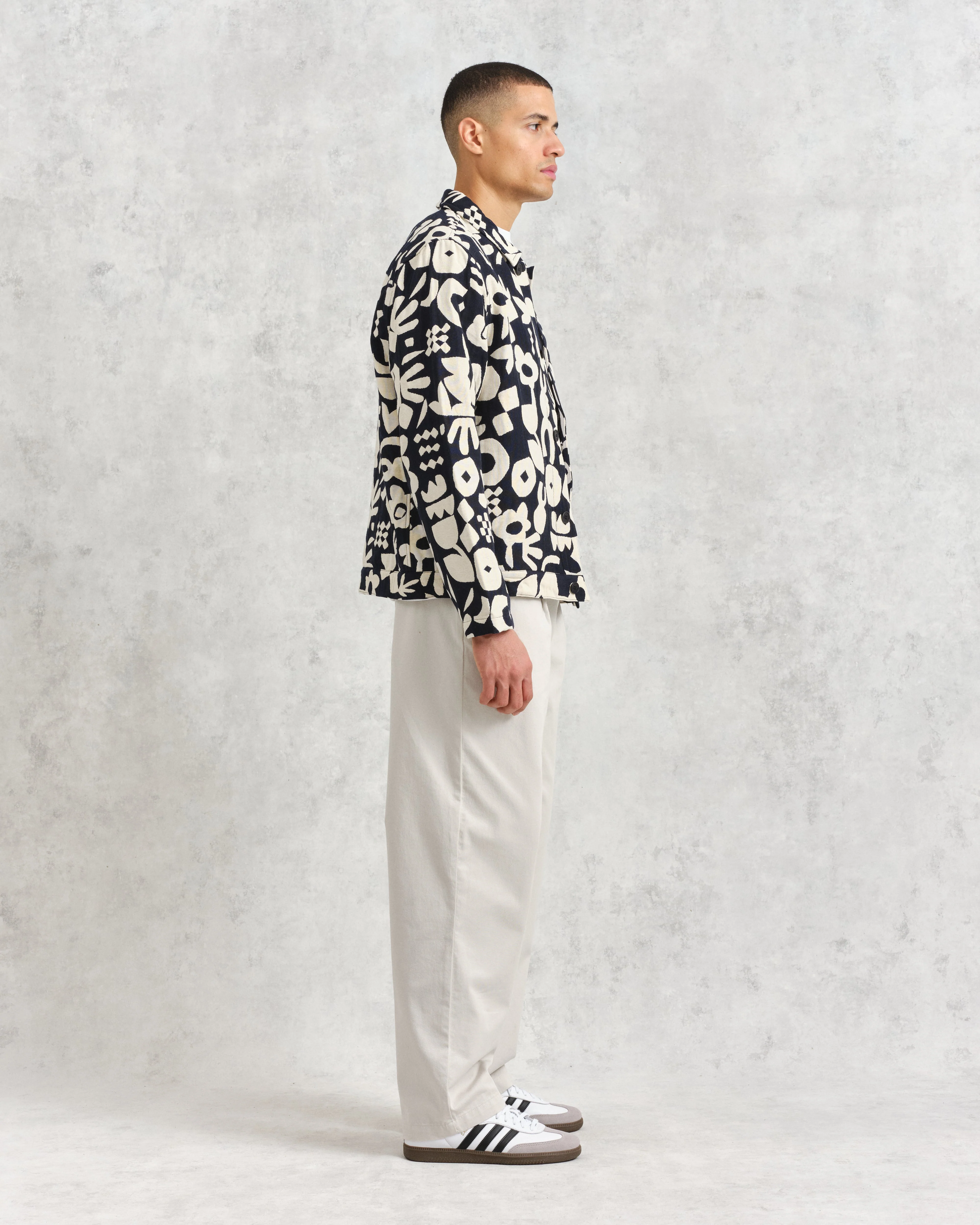 Iggy - Navy And Ecru Spin Jacquard Jacket - Image 5