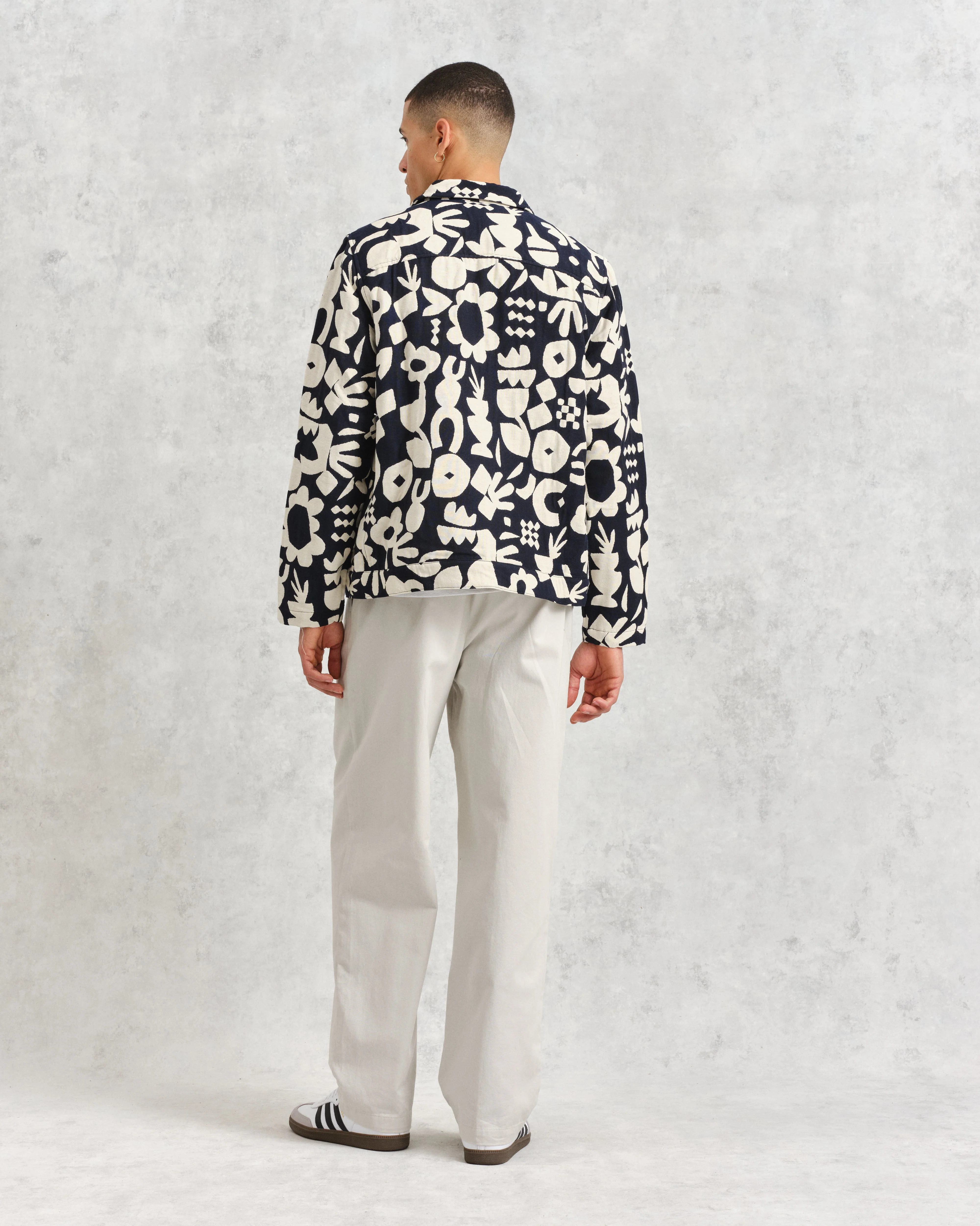 Iggy - Navy And Ecru Spin Jacquard Jacket - Image 6