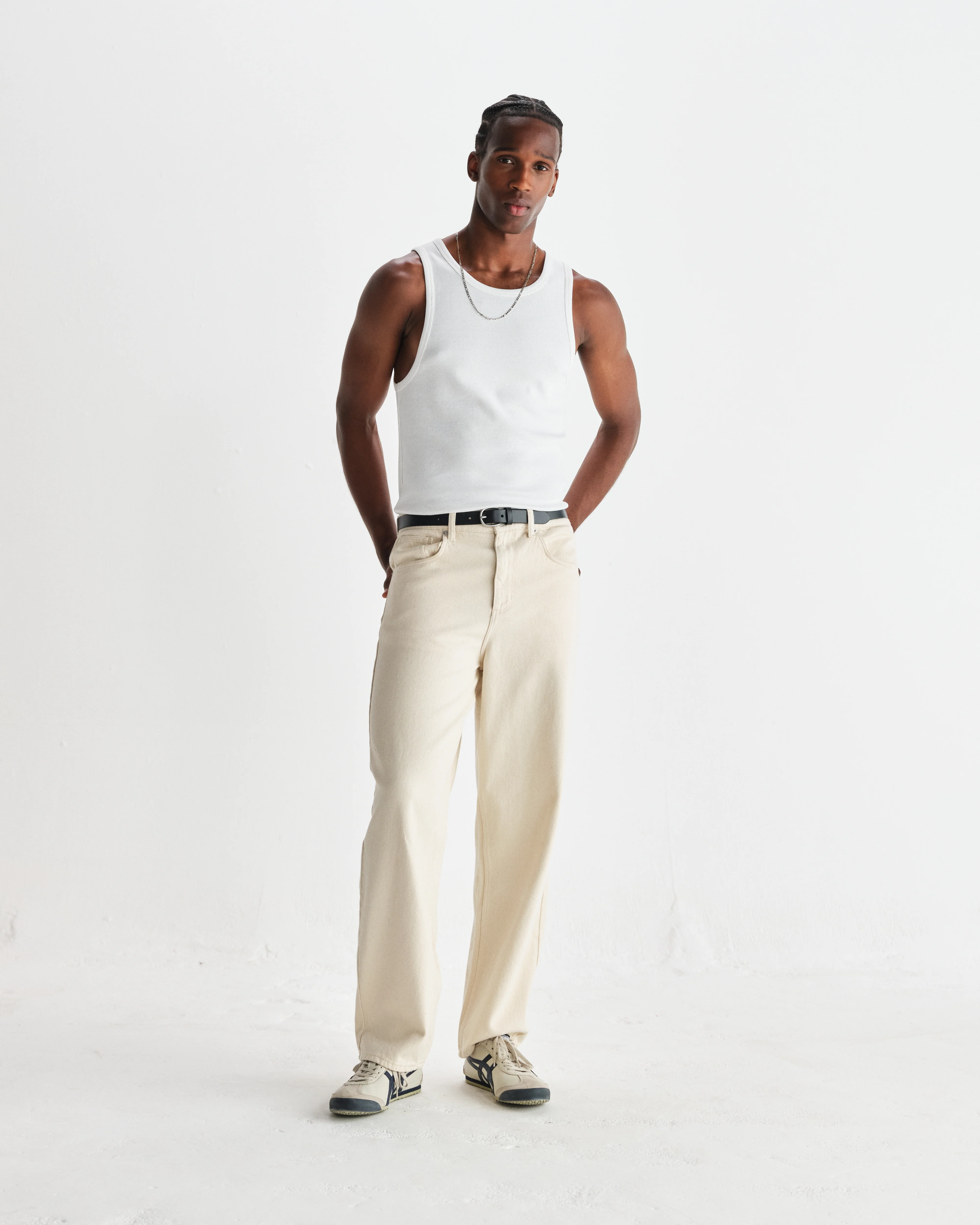 Montague - White Ribbed Organic Cotton Vest - Image 4