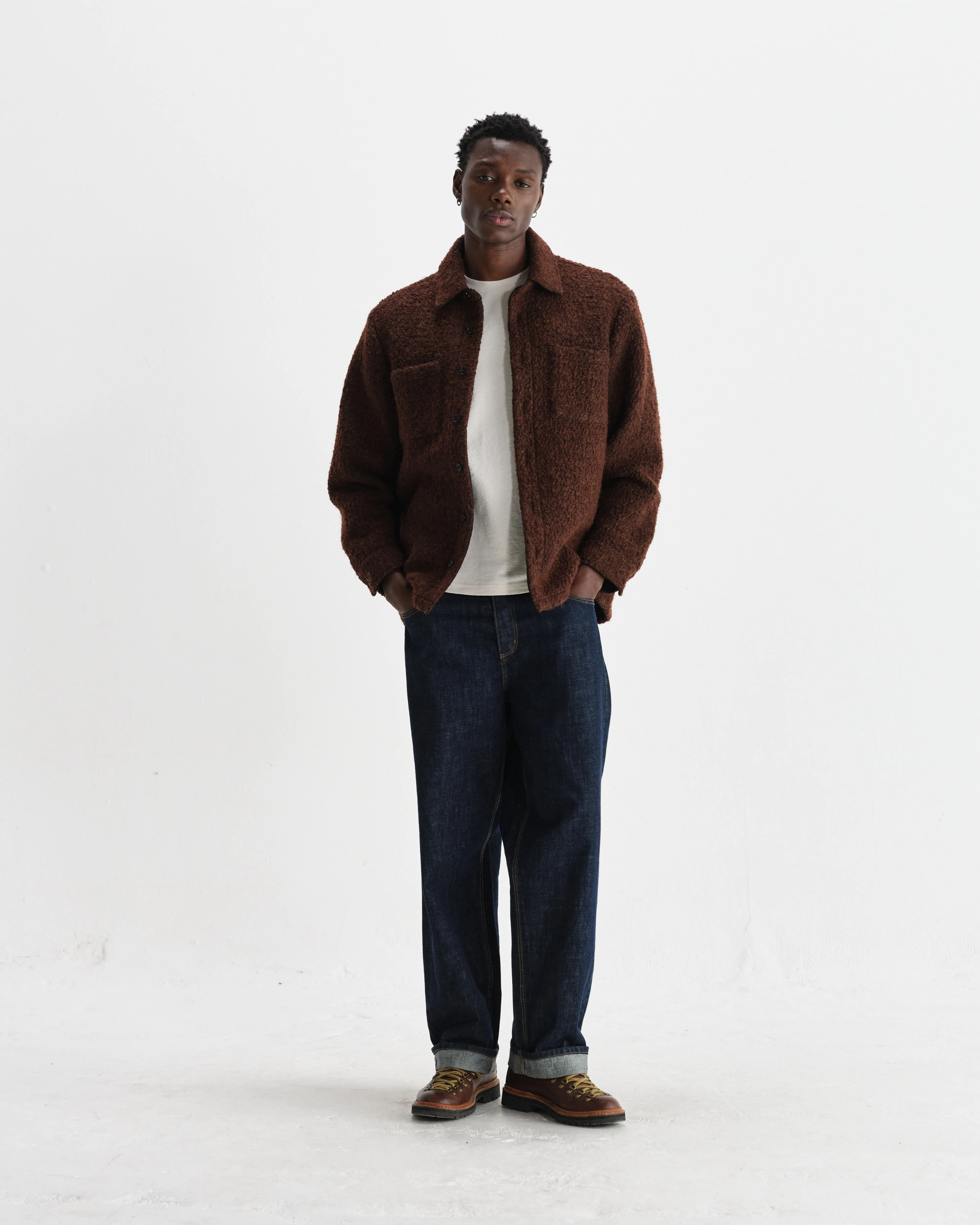 Mount - Brown Reversible Boucle Wool Overshirt - Image 4
