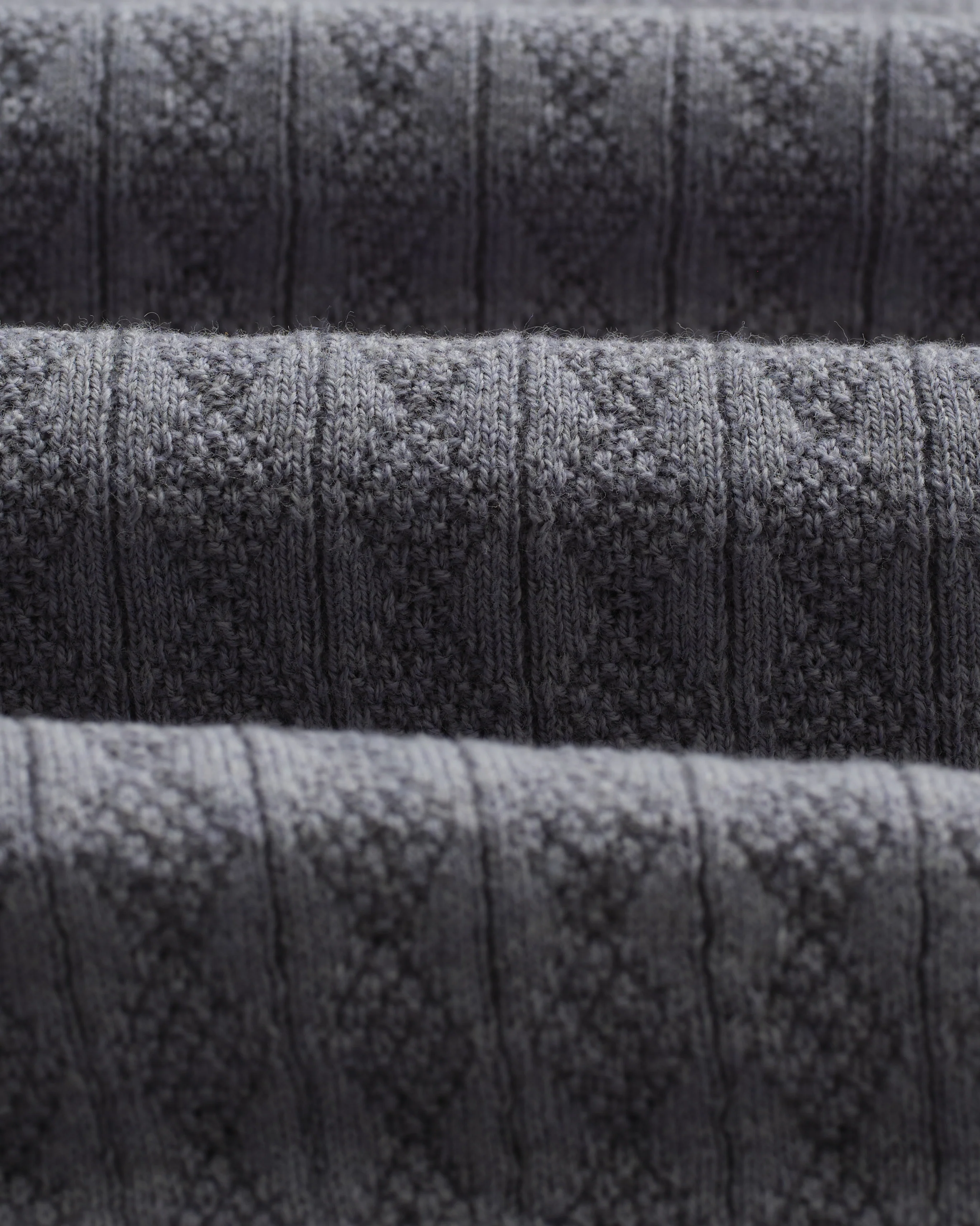 Naples - Grey Blue Diamond Stripe Knitted Polo - Image 9