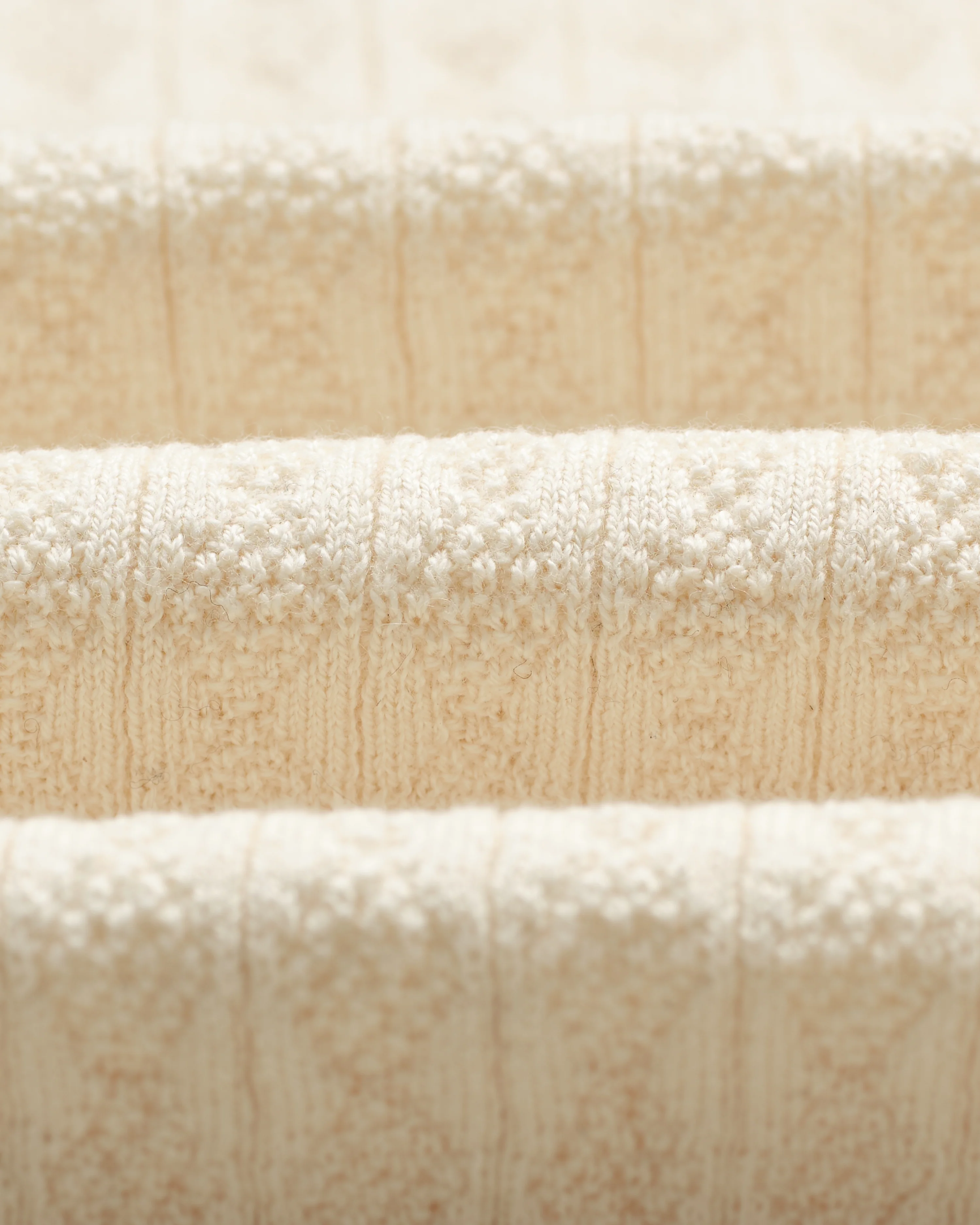 Oban - Ecru Diamond Stripe Knitted Polo - Image 9