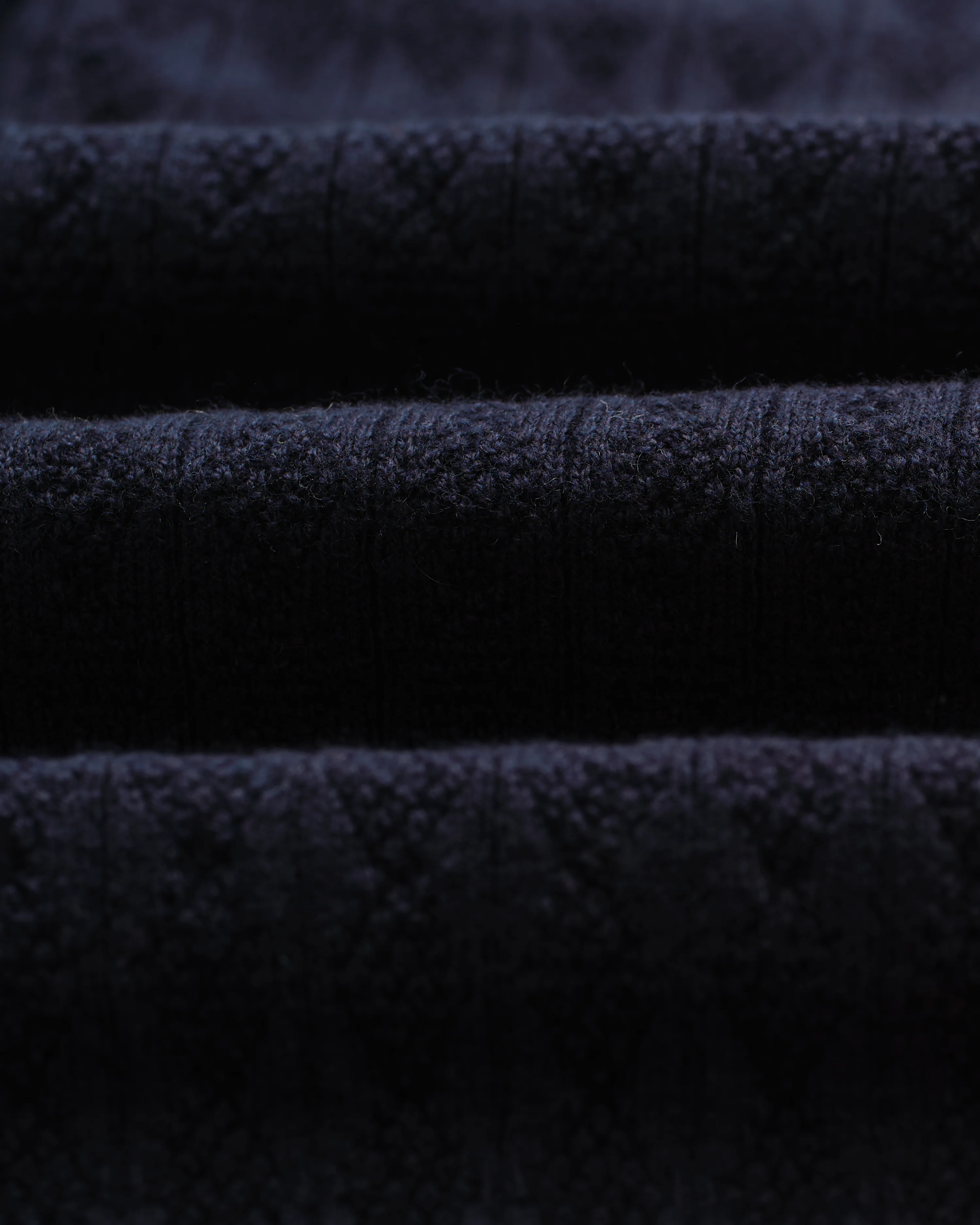 Oban - Navy Diamond Stripe Knitted Polo - Image 9