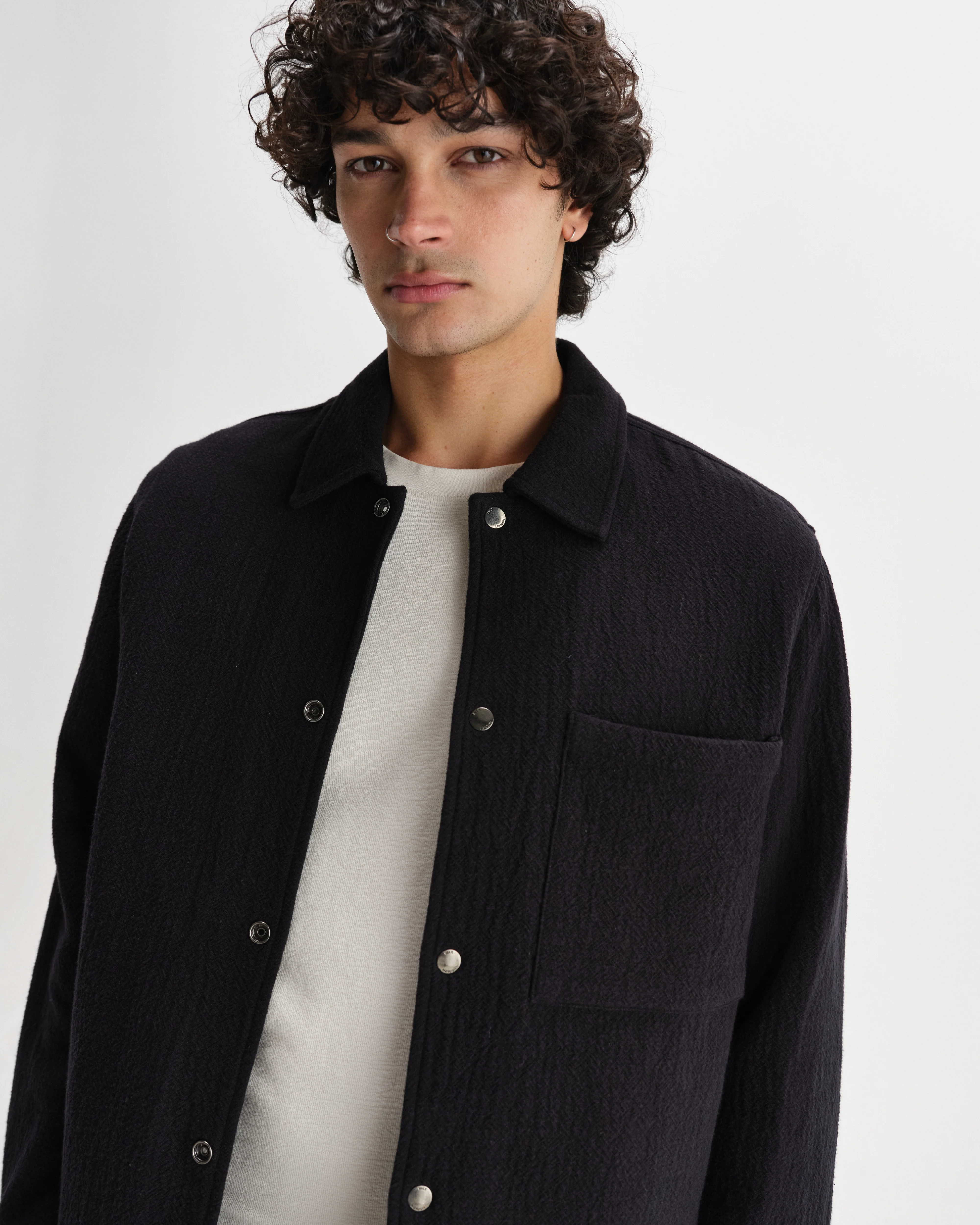Romer - Black Heavy Crinkle Cotton Overshirt - Image 3