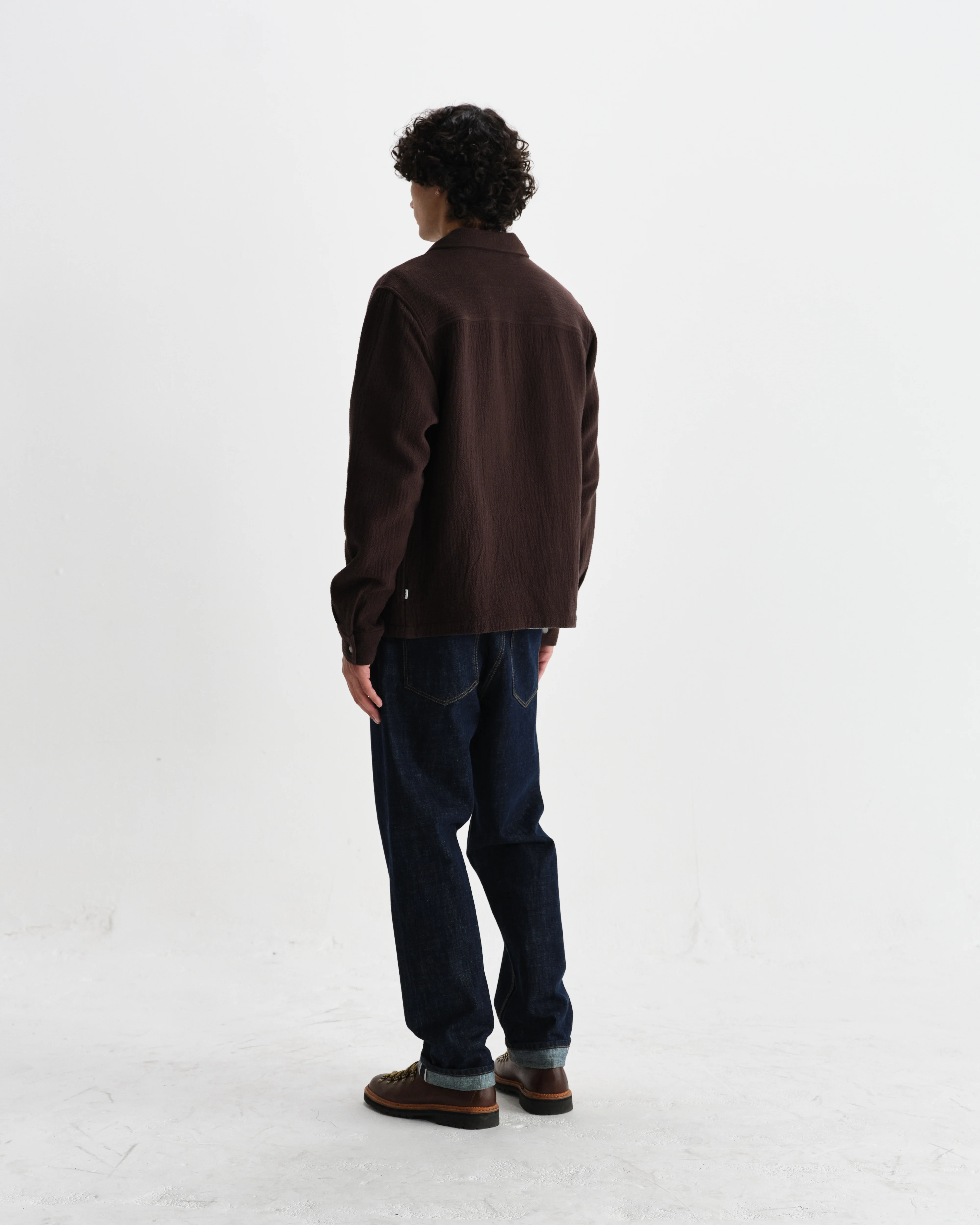 Romer - Dark Brown Heavy Crinkle Cotton Overshirt - Image 6