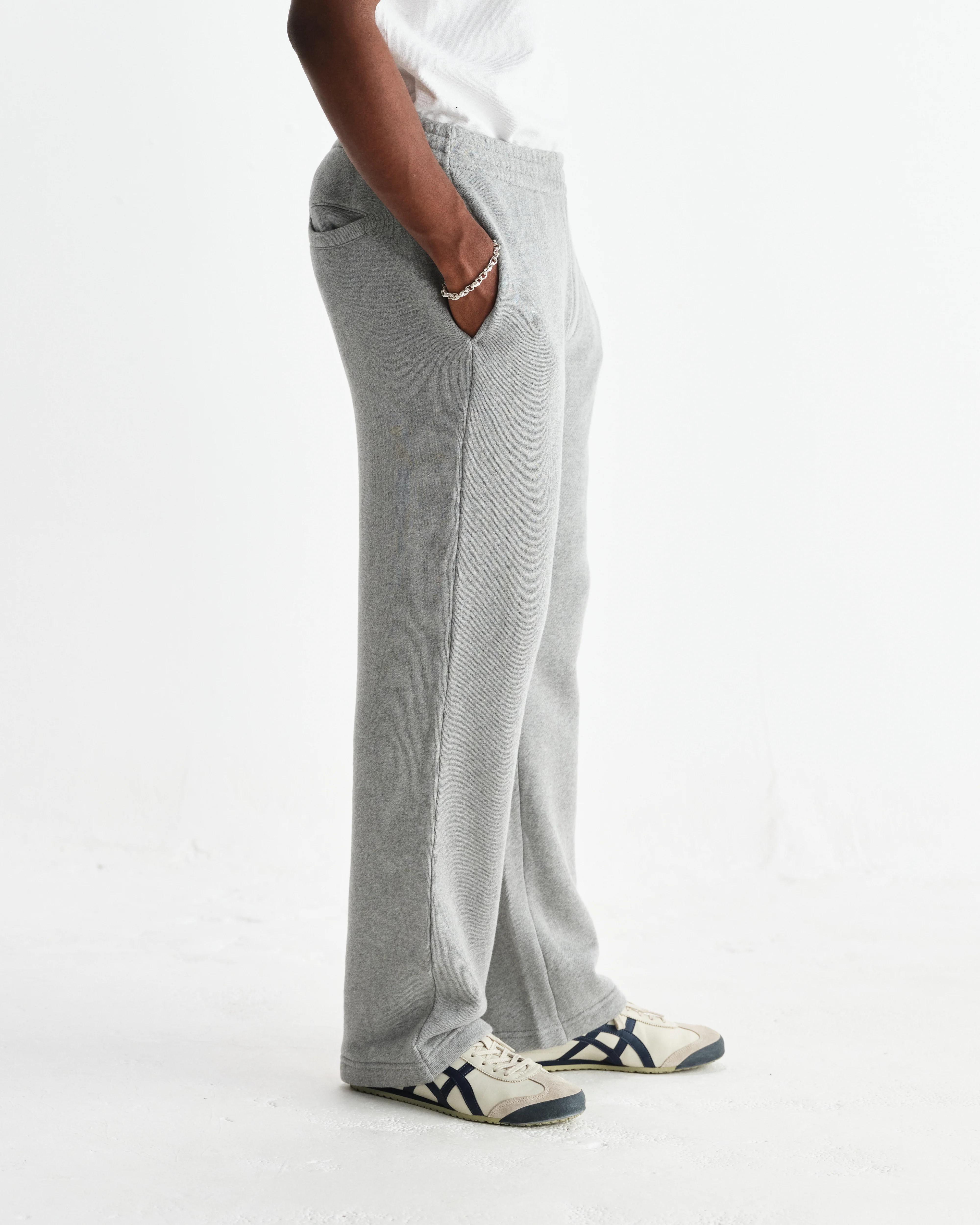 Ska - Grey Embroidered Logo Loopback Cotton Joggers - Image 4