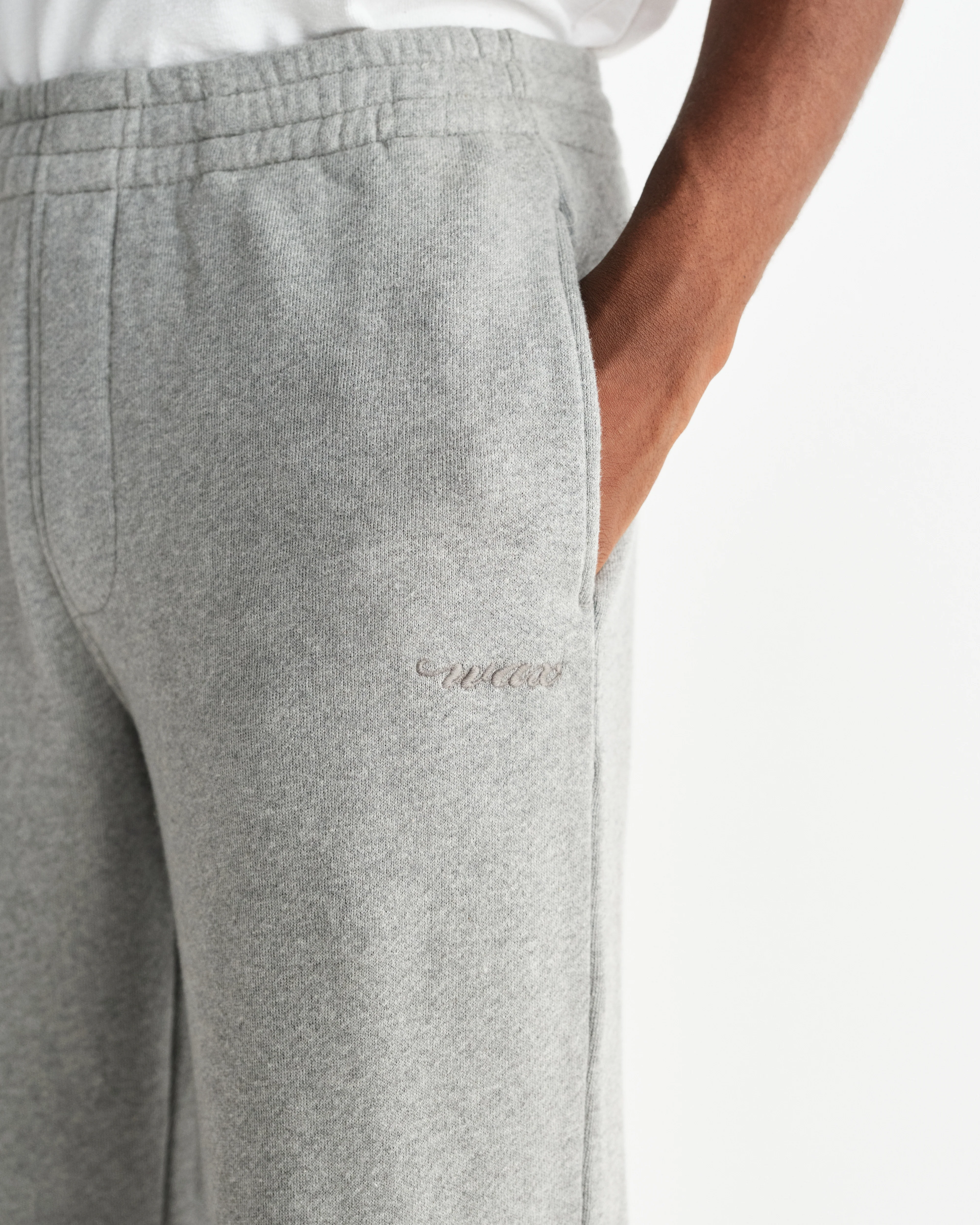 Ska - Grey Embroidered Logo Loopback Cotton Joggers - Image 6