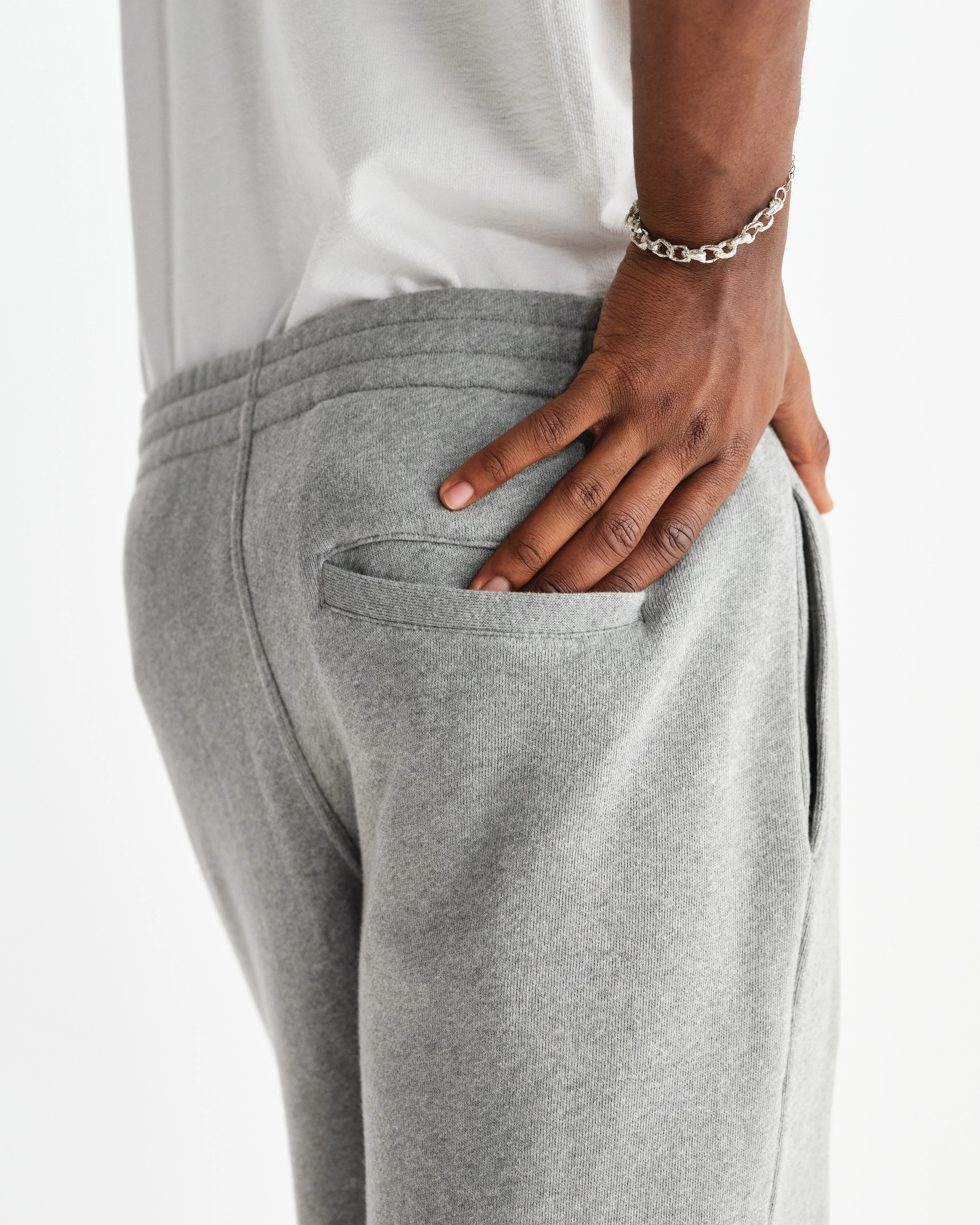 Ska - Grey Embroidered Logo Loopback Cotton Joggers - Image 7