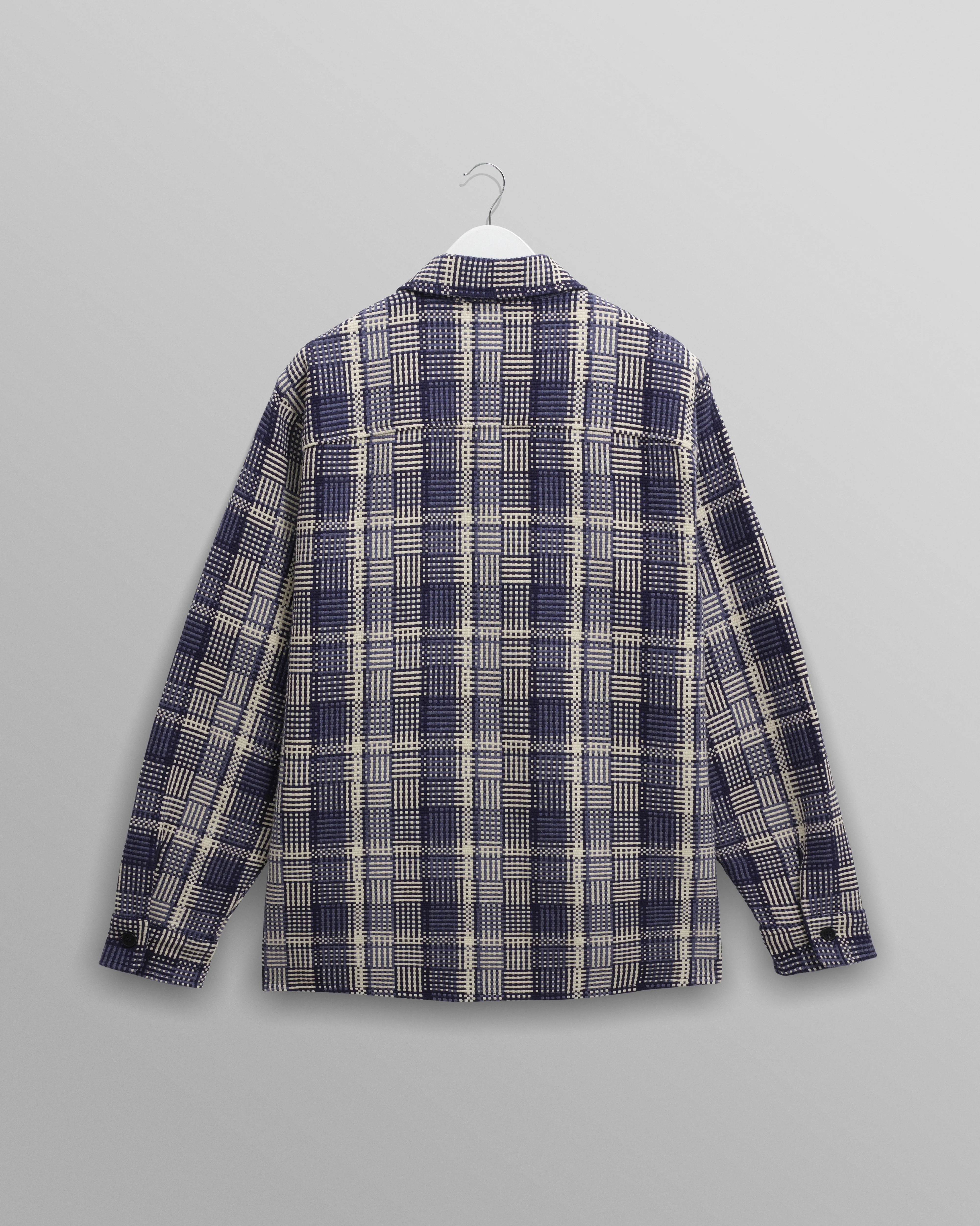 Whiting - Blue And Ecru Basket Weave Overshirt - Image 8