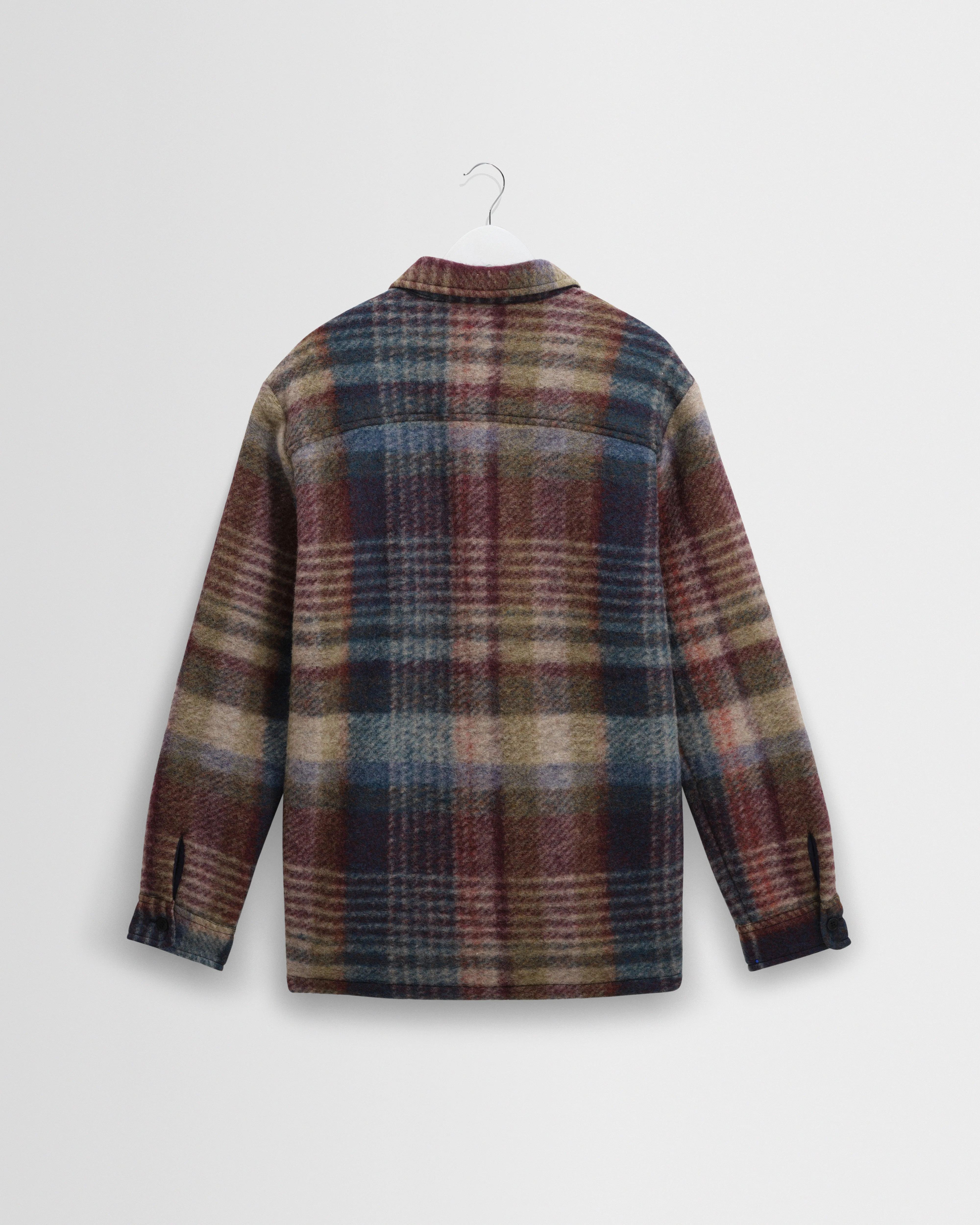Whiting - Blue And Multicolour Check Wool Overshirt - Image 8