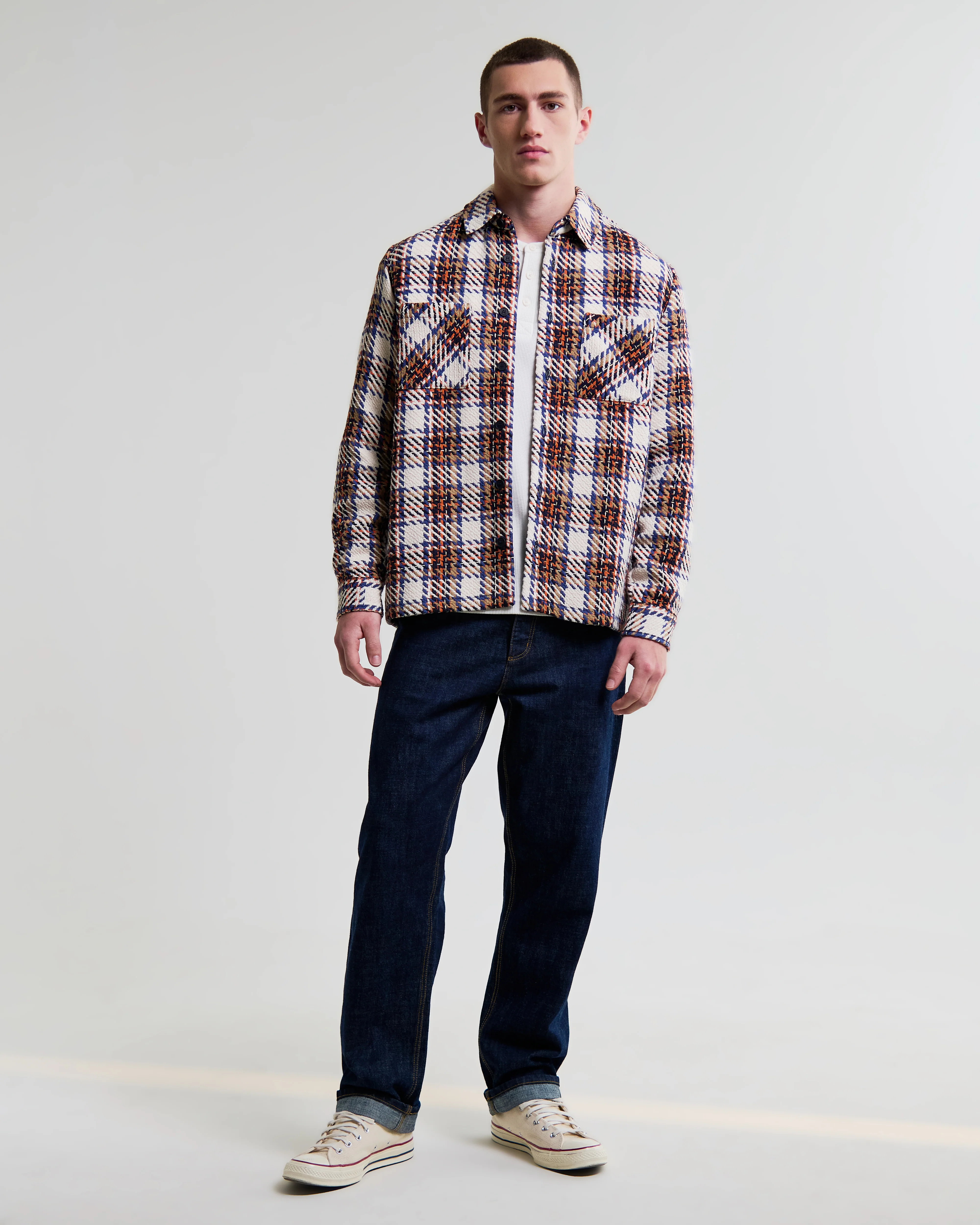 Whiting - Ecru And Multicolour Zoar Check Overshirt - Image 4