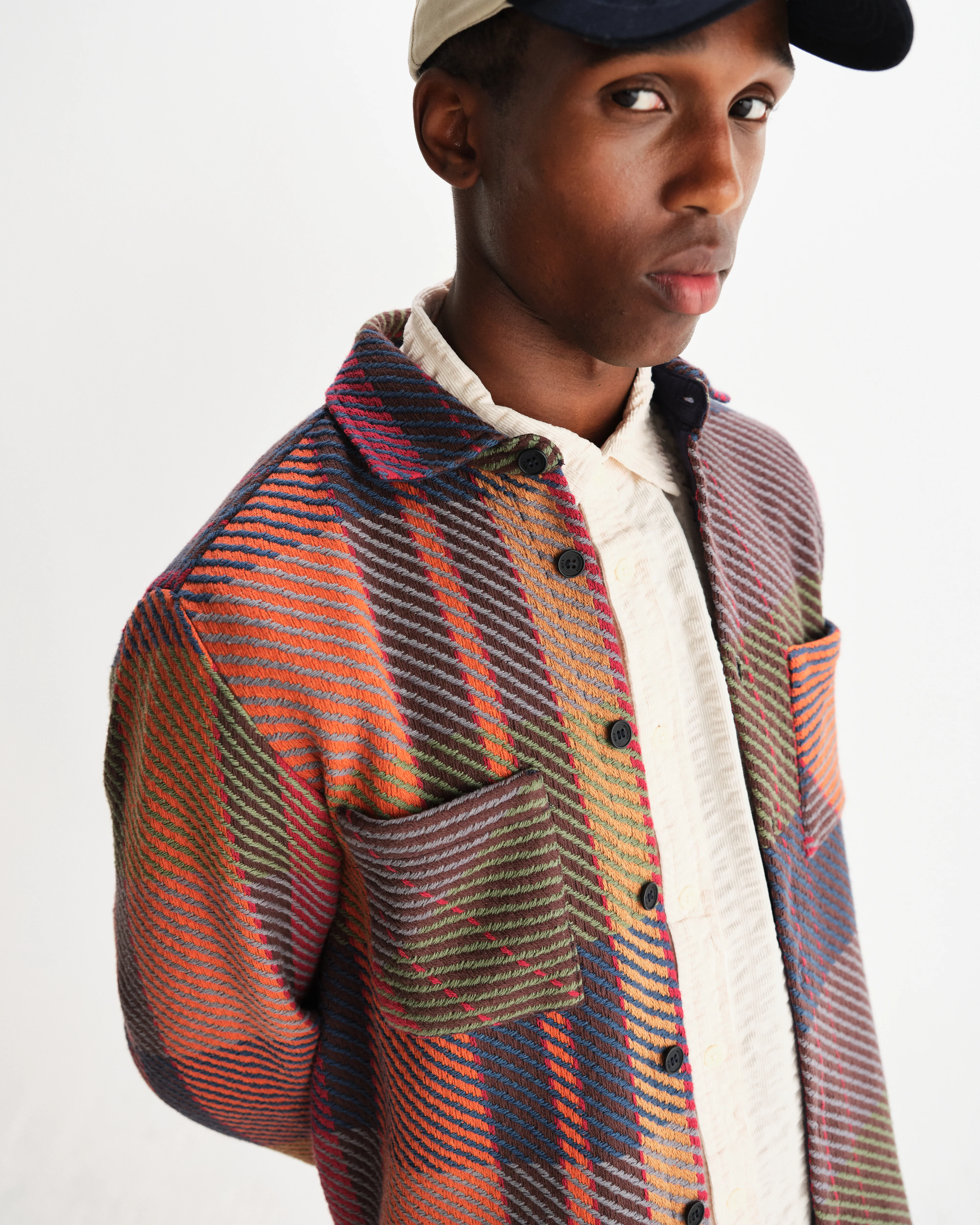 Whiting - Orange And Multicolour Tempo Check Overshirt - Image 3
