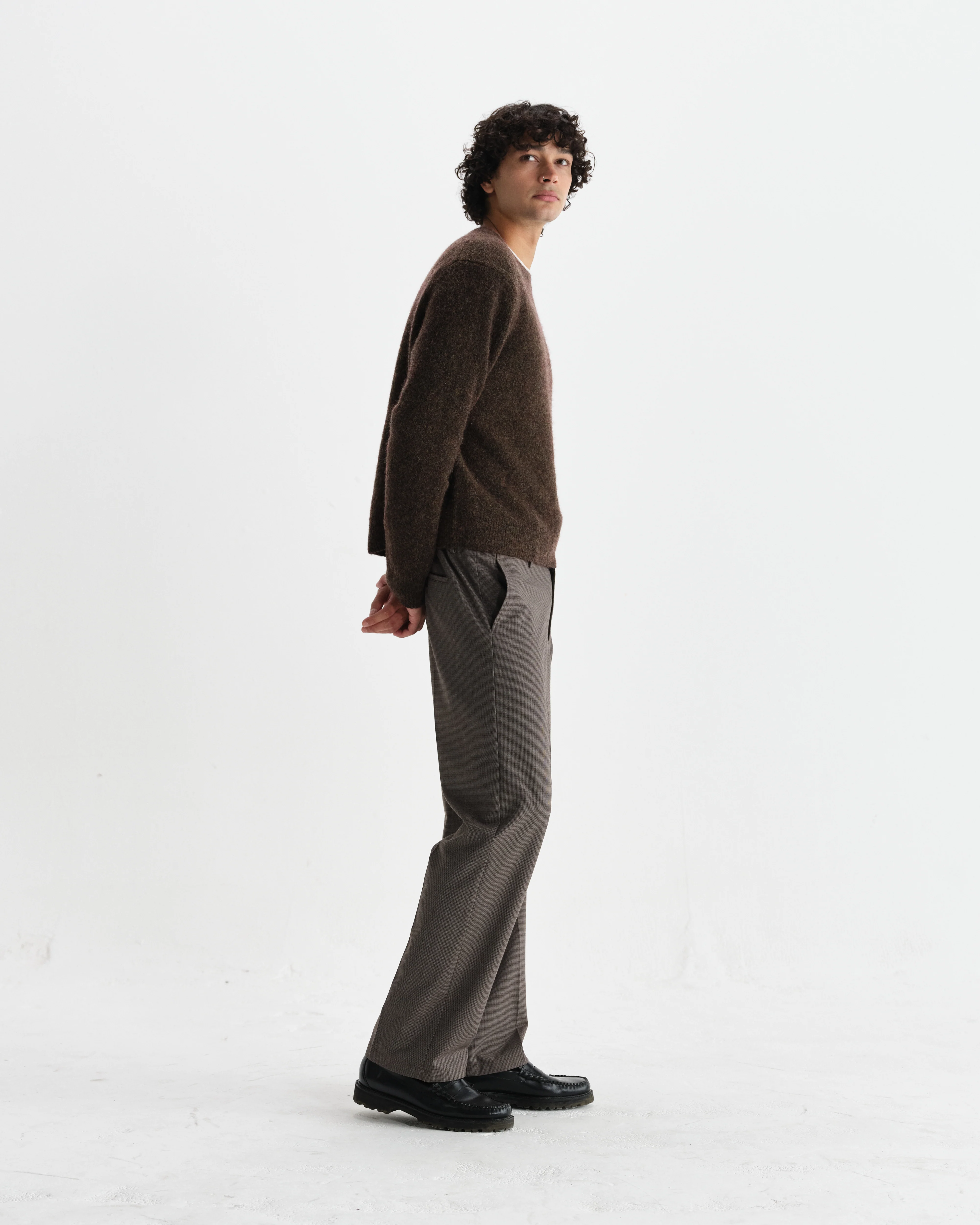 Wilde - Brown Fluffy Wool Crewneck - Image 5