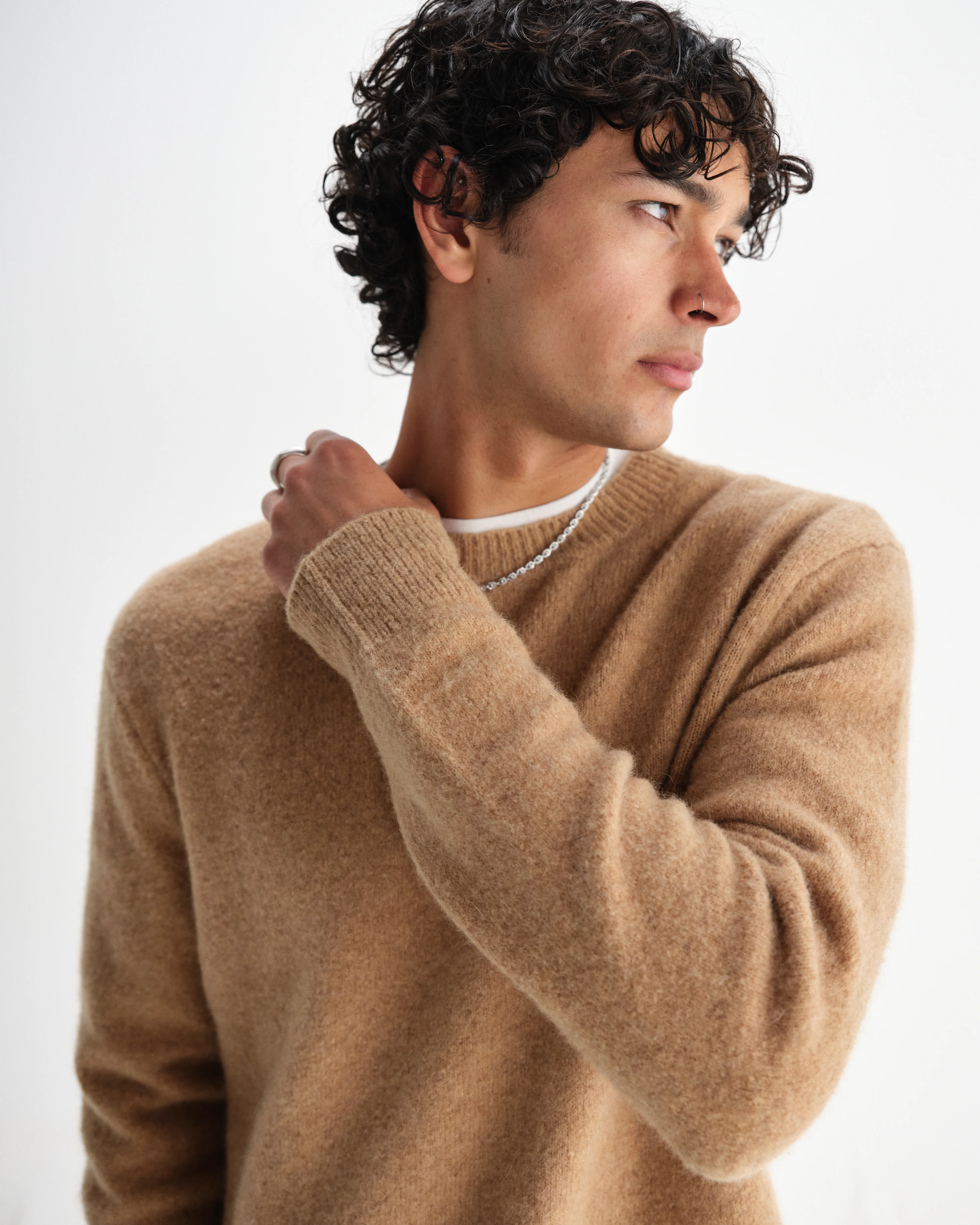 Wilde - Camel Fluffy Wool Crewneck - Image 3