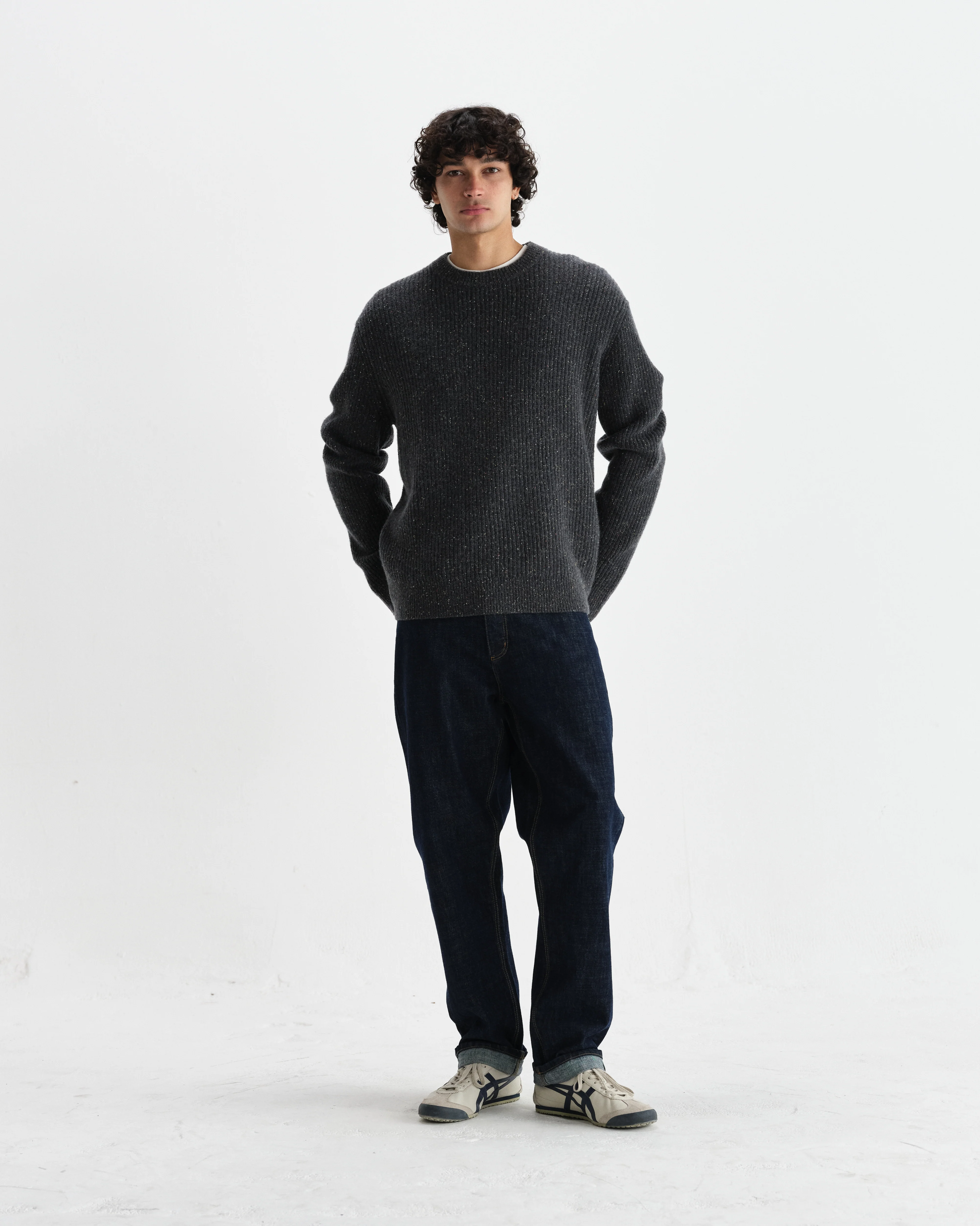 Wilde - Charcoal Donegal Wool Crewneck - Image 4